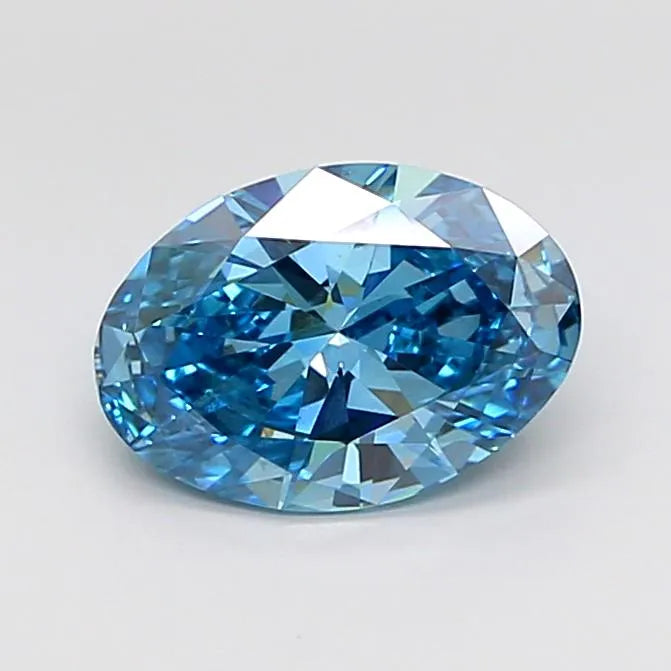 2.01ct Oval Lab Grown Diamond (Colour Fancy Vivid Blue, Clarity VS2, IGI Certified)