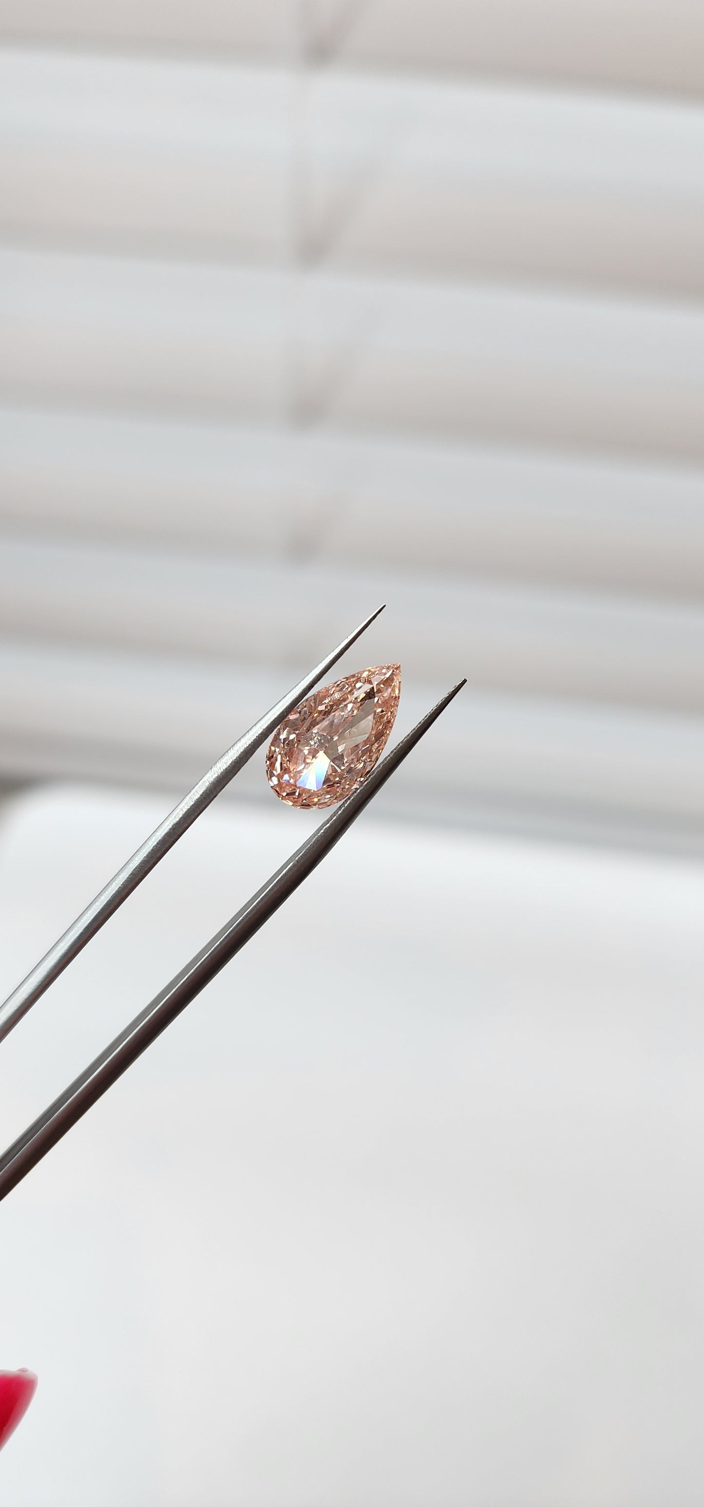 4.07 Carat Pear Lab Grown Diamond, FANCY INTENSE PINK, VS1 Clarity IGI Certified