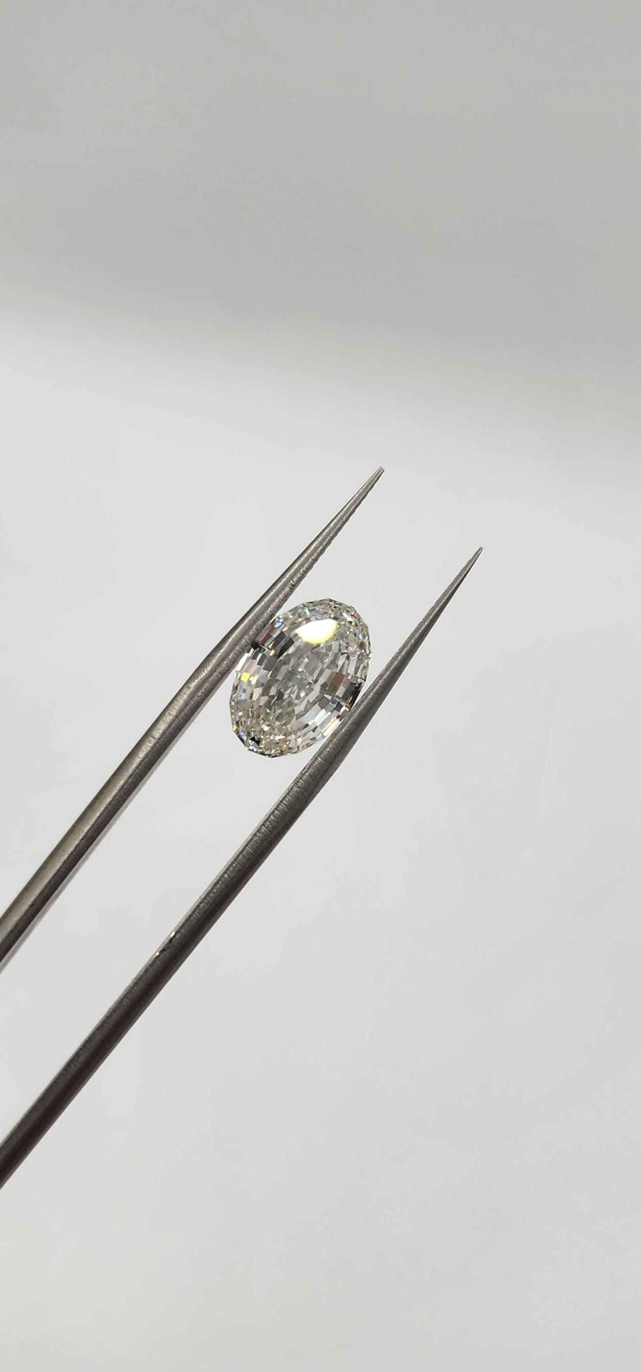 3.78 Portuguese Oval Lab Grown Diamond, Color F, VVS2 Clarity IGI Certified