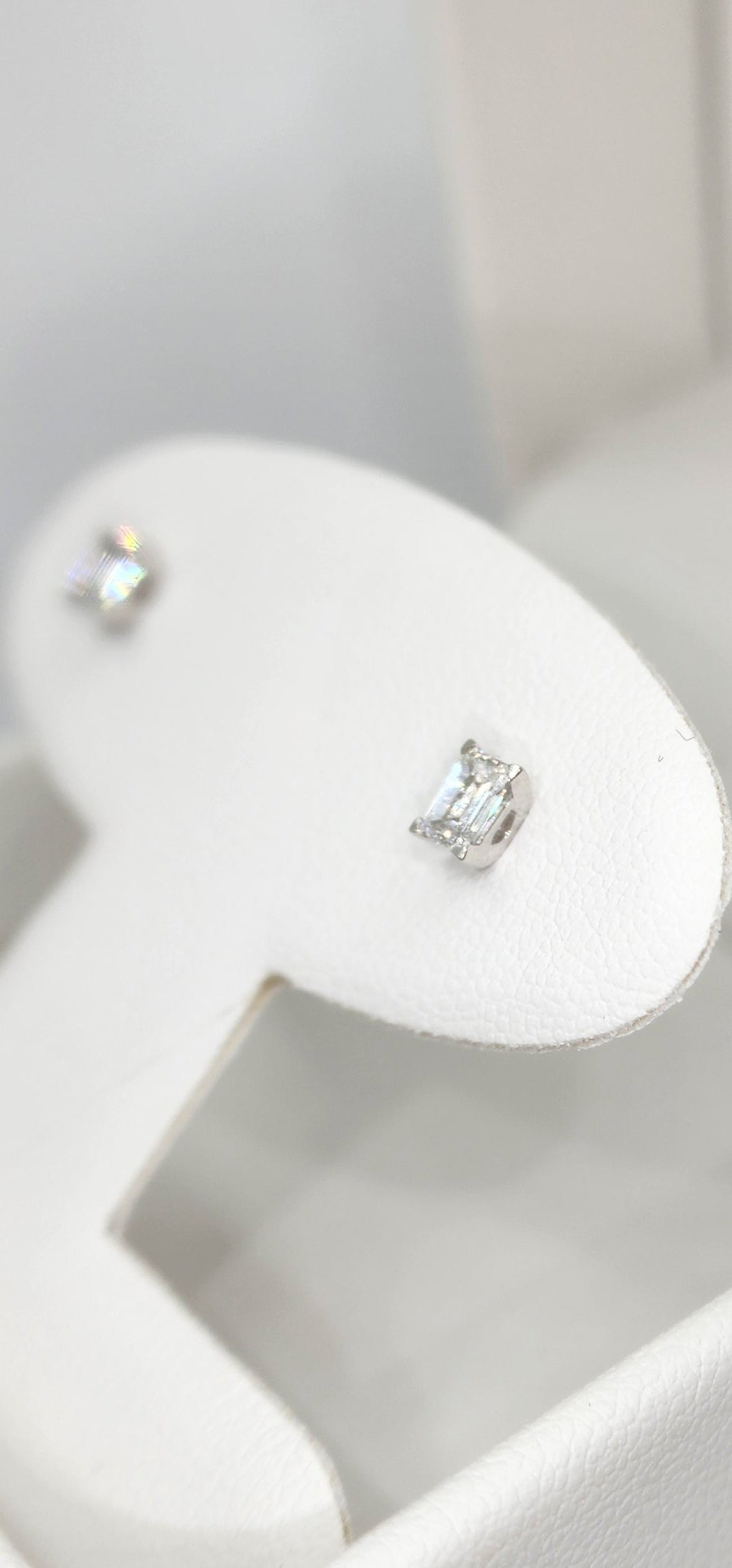 .5 Carat Total Weight 14K White Gold Emerald Cut Lab Grown Diamond Studs