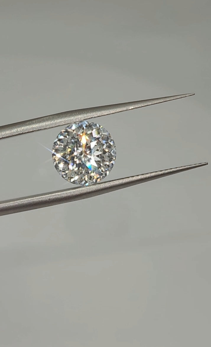 3.02 Carat Portuguese Round Lab Grown Diamond, Color F, VS1 Clarity IGI Certified
