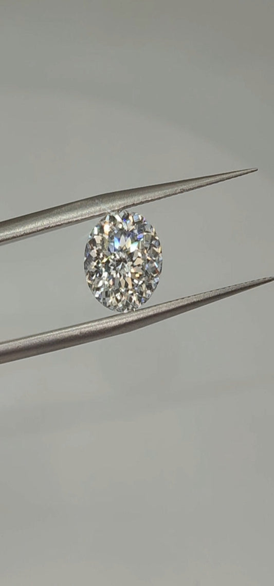 3.02 Carat Portuguese Round Lab Grown Diamond, Color F, VS1 Clarity IGI Certified