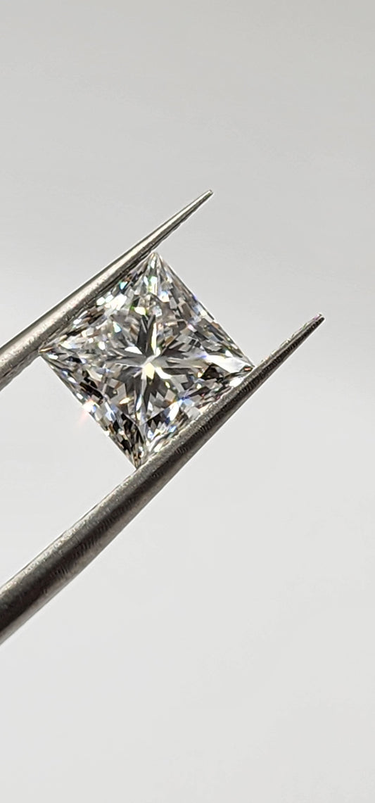 3.03 Princess Lab Grown Diamond, Color G, VS1 Clarity IGI Certified