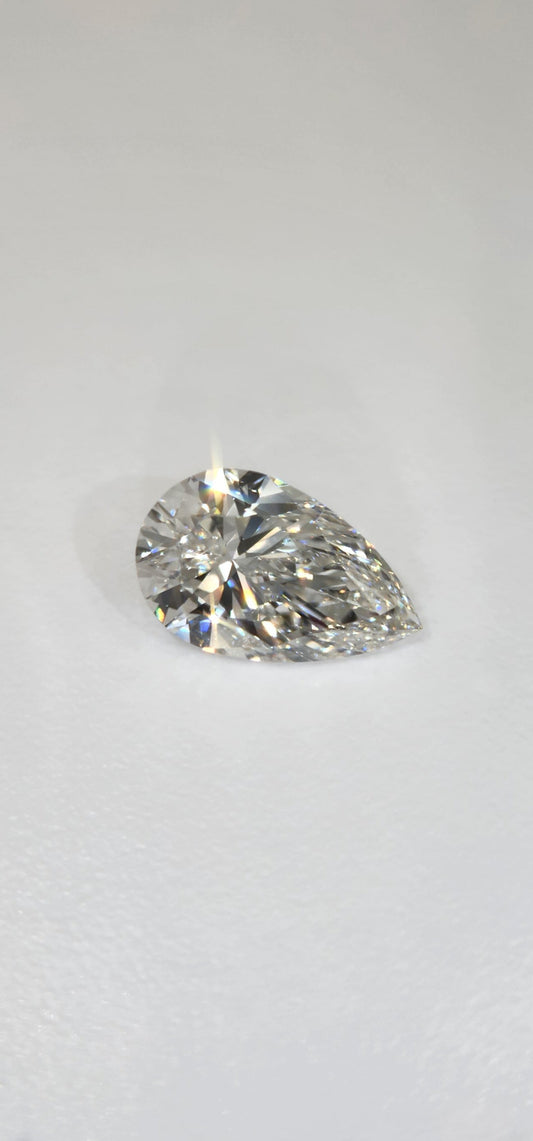 3.19 Carat Pear Lab Grown Diamond, Color G, VS1 Clarity IGI Certified