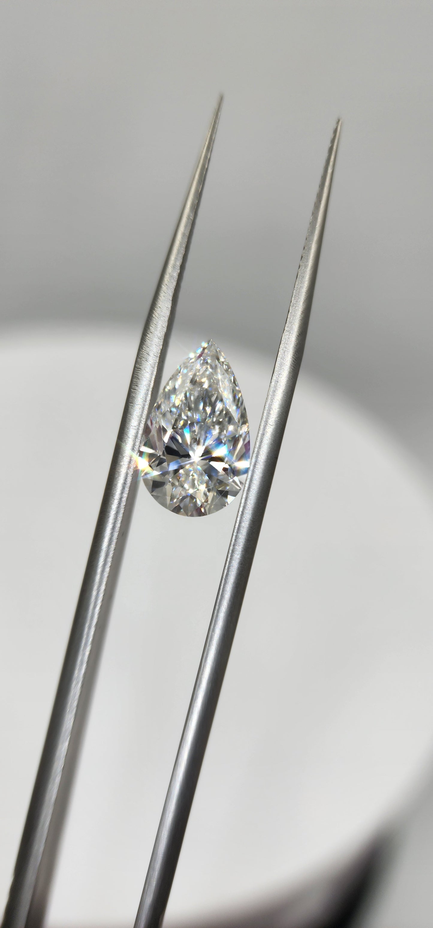 3.19 Carat Pear Lab Grown Diamond, Color G, VS1 Clarity IGI Certified