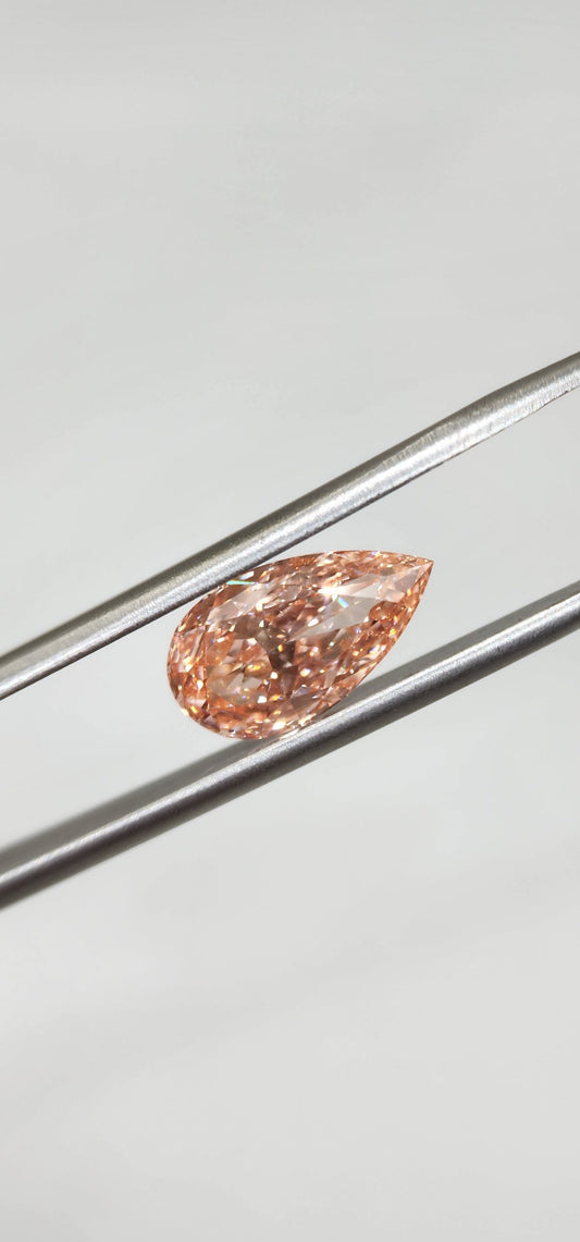 4.07 Carat Pear Lab Grown Diamond, FANCY INTENSE PINK, VS1 Clarity IGI Certified