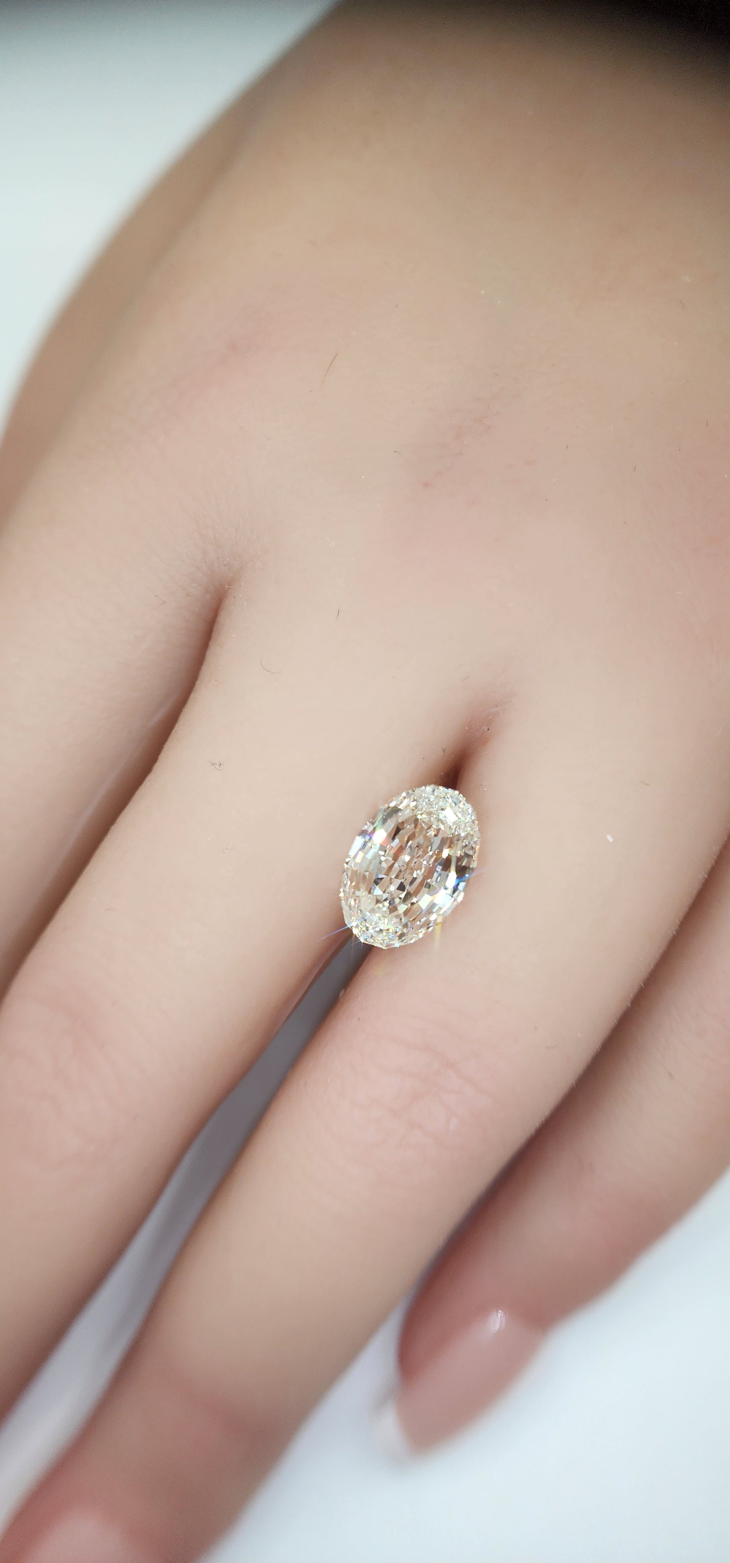 4.14 Carat Portuguese Oval Lab Grown Diamond, Color G, VS1 Clarity IGI Certified