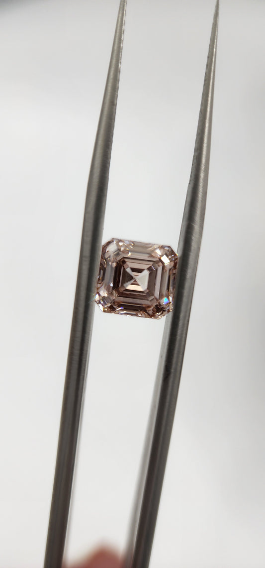2.25 Carat Asscher FANCY PINK  Lab Grown Diamond,  VS1 Clarity (Non Certified)