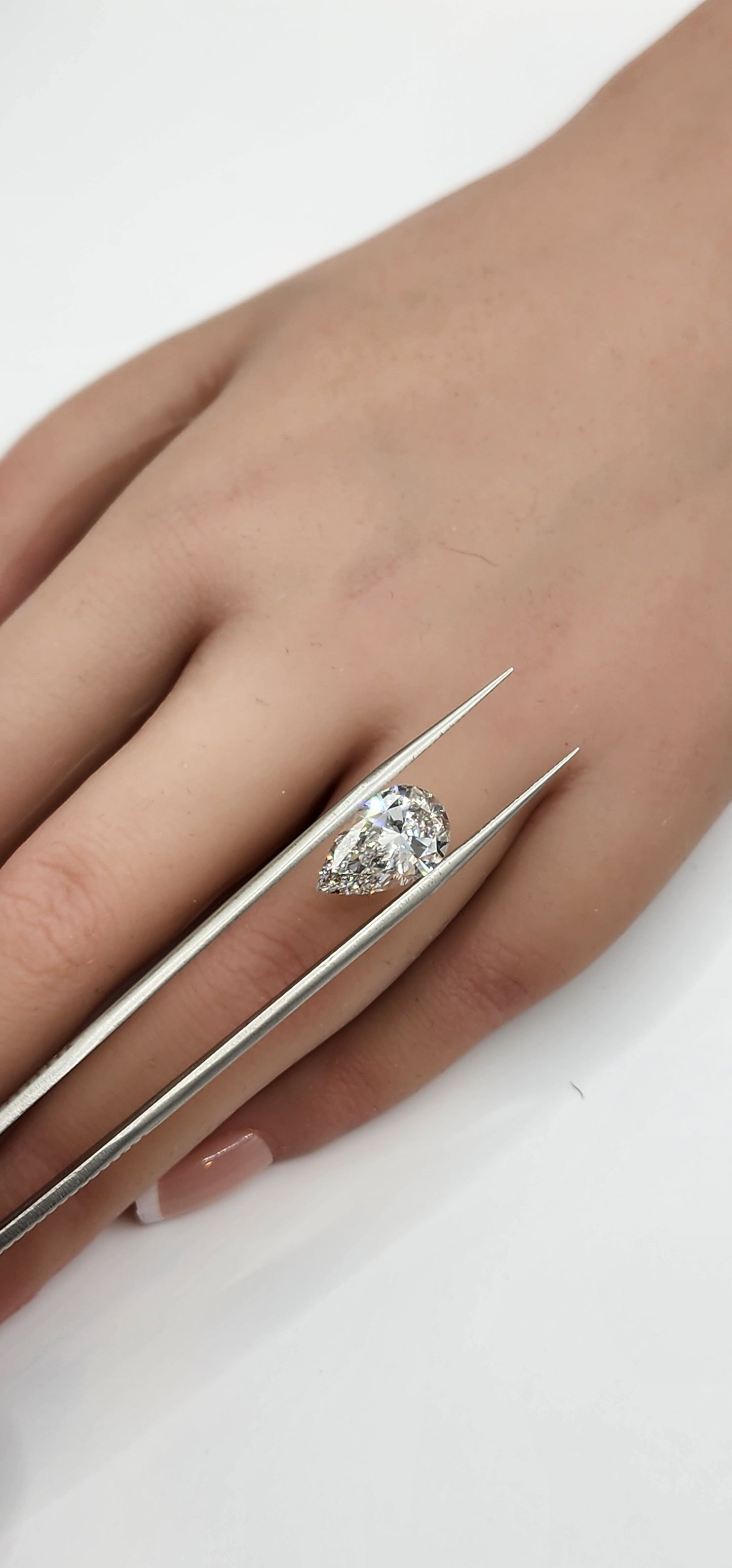 4.18 Carat Pear Lab Grown Diamond, Color G, VS1 Clarity IGI Certified