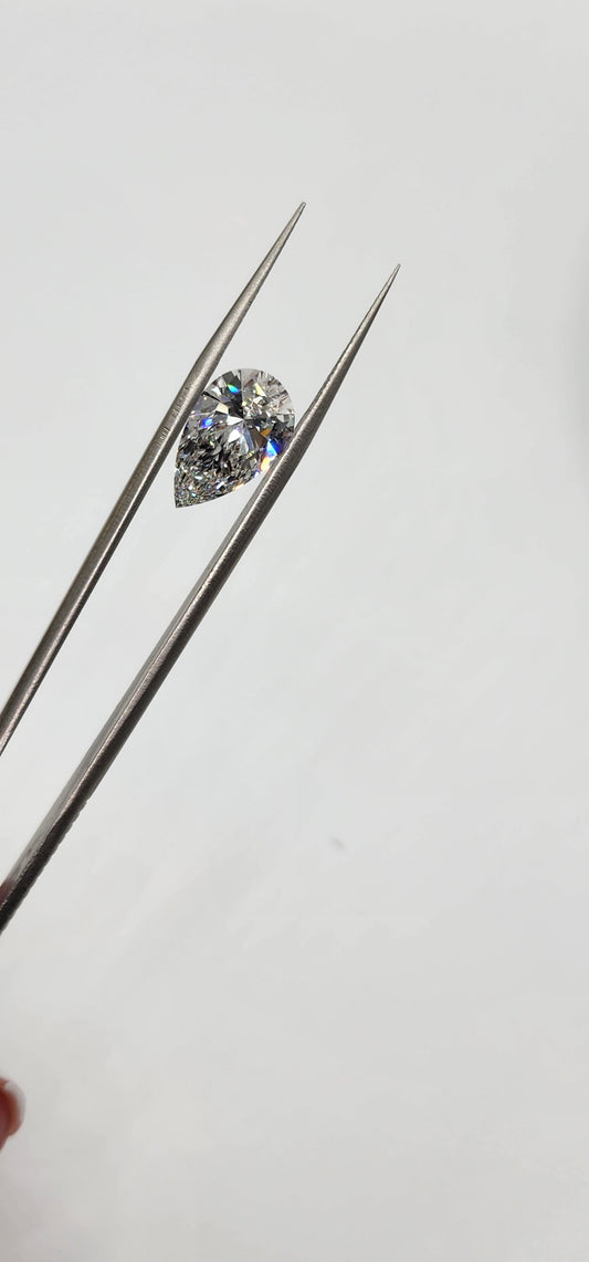4.18 Carat Pear Lab Grown Diamond, Color G, VS1 Clarity IGI Certified