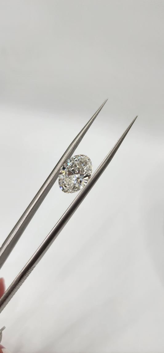 4.46 Carat Oval Lab Grown Diamond, Color G, VS1 Clarity, Non Certified