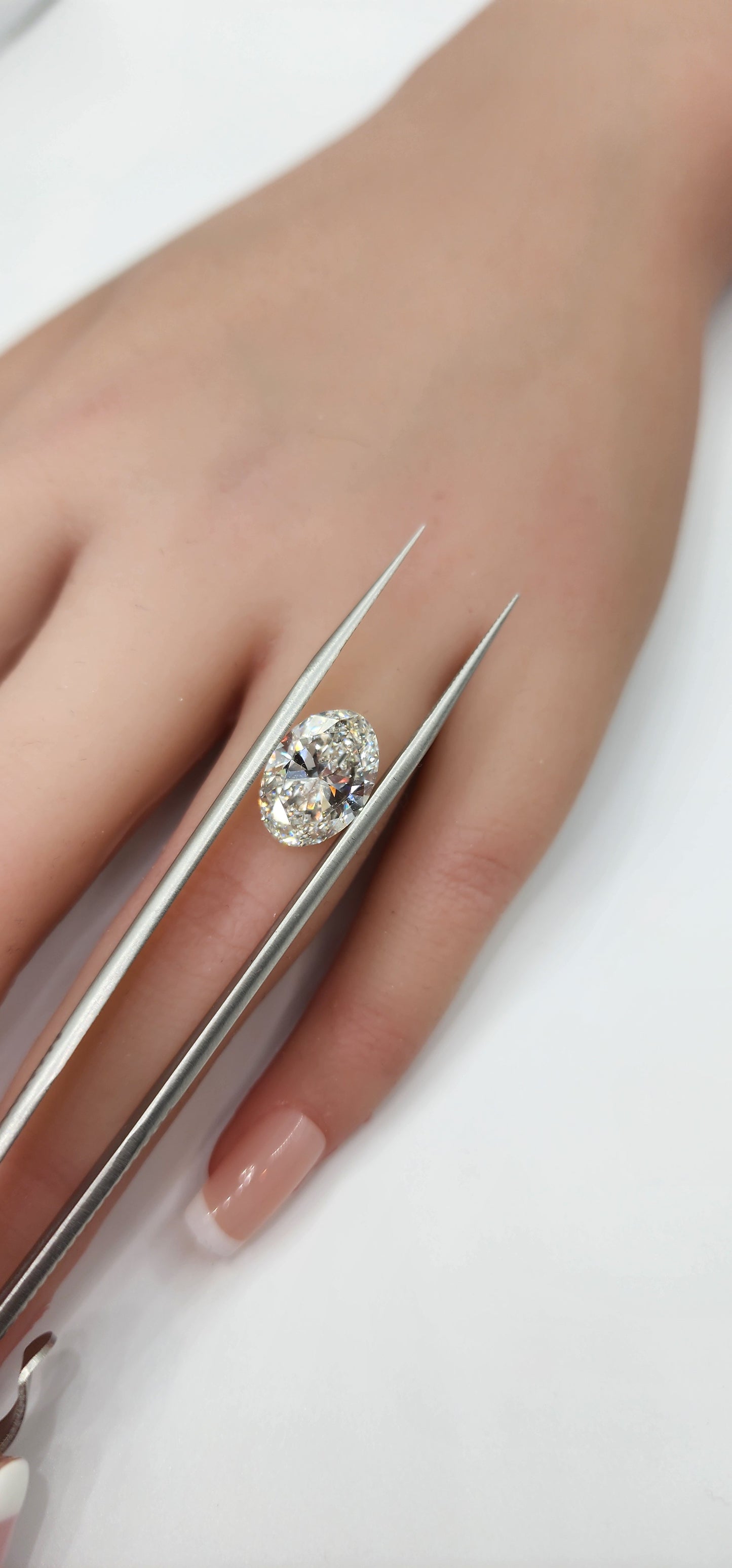 4.46 Carat Oval Lab Grown Diamond, Color G, VS1 Clarity, Non Certified