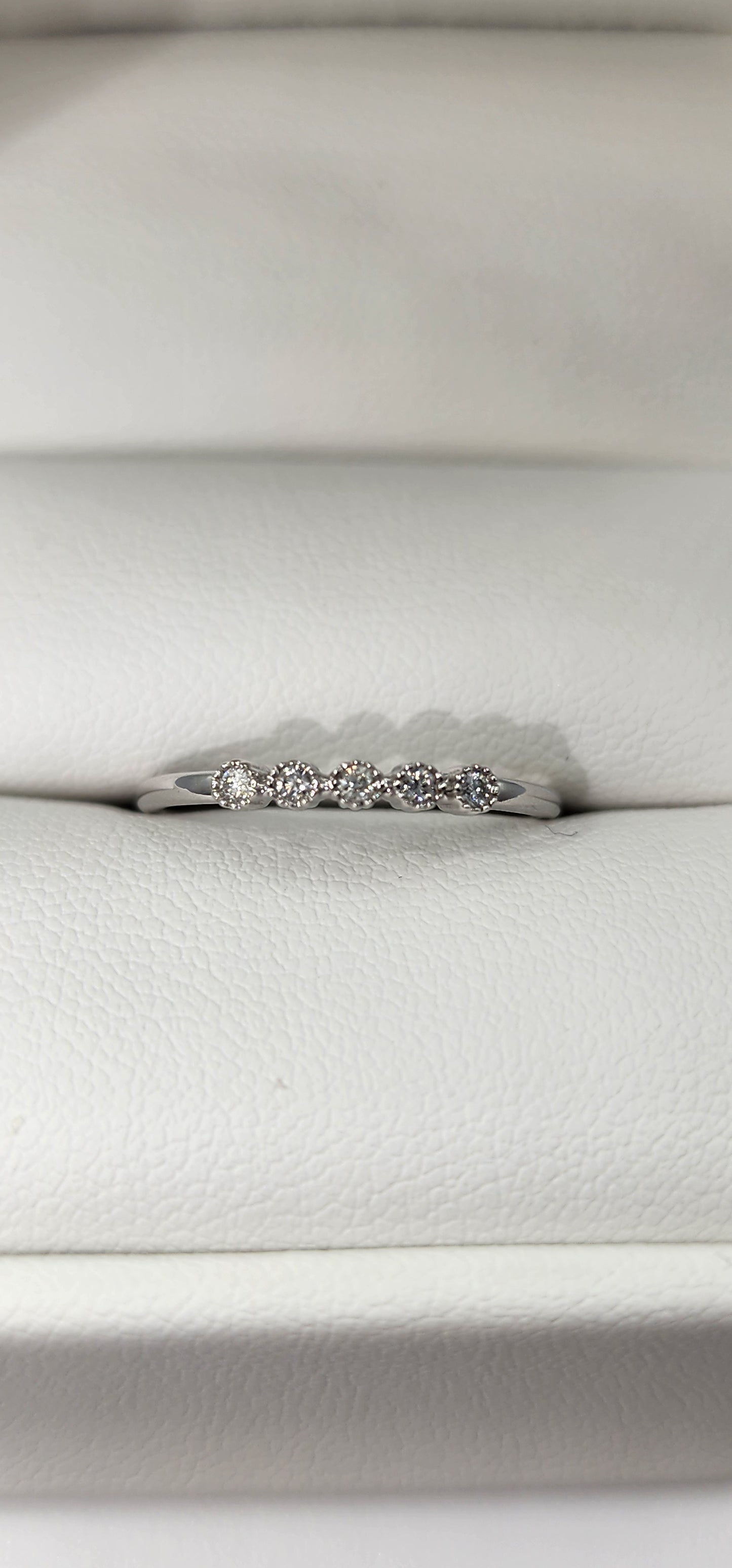 Dainty Stacking Ring - 14K White Gold - .07 CTW Lab Grown Diamonds Size 7