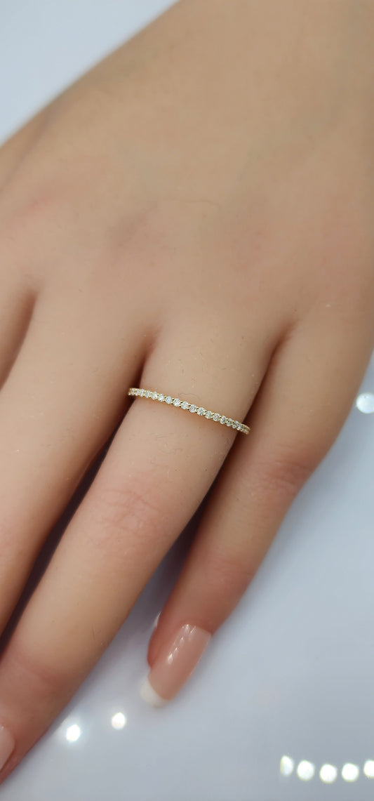 Dainty Stacking Ring - 14K Yellow Gold - .28 CTW Lab Grown Diamonds Size 7