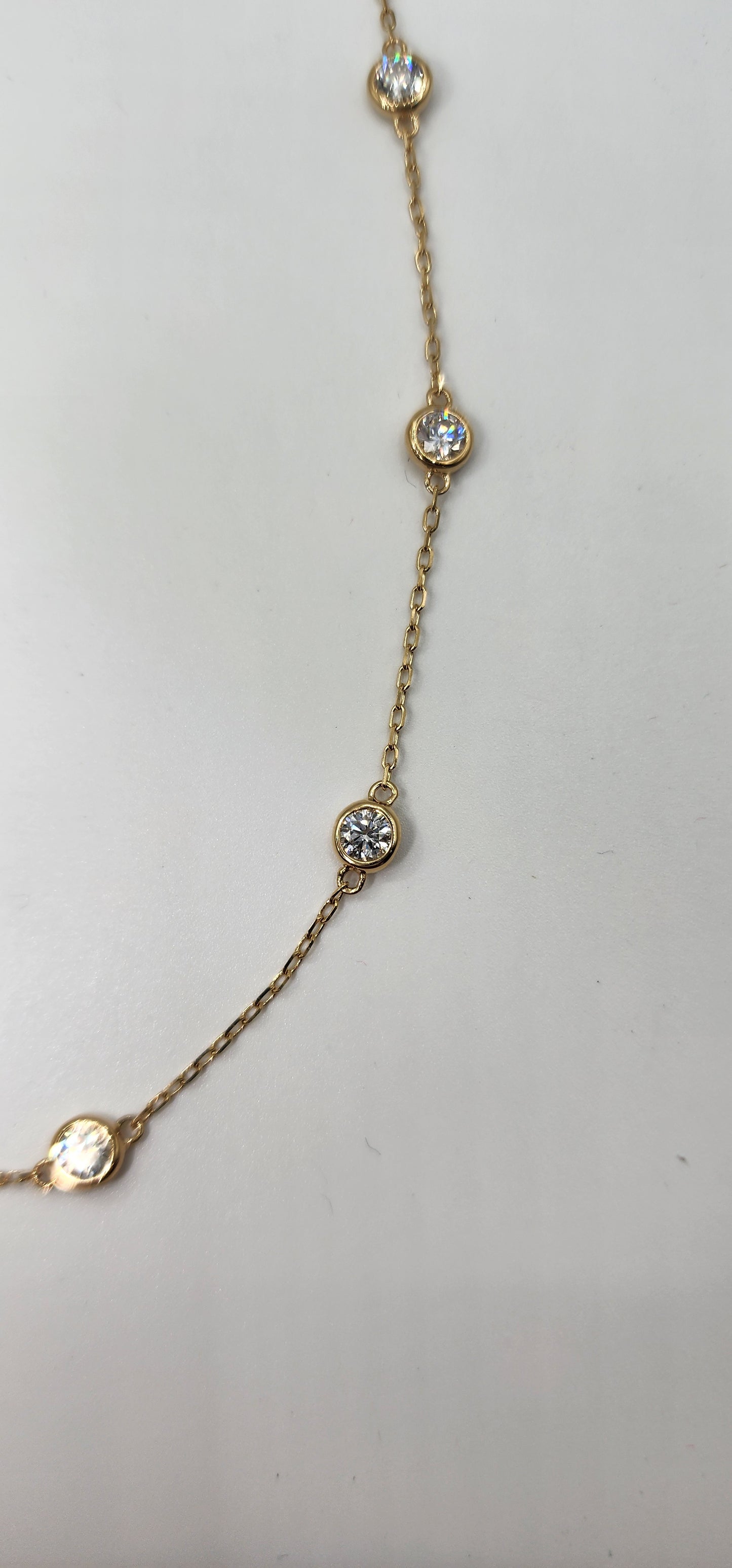 2.5 Carat Total Weight 14k Yellow Gold Station Necklace 18" - Lab Grown Diamonds