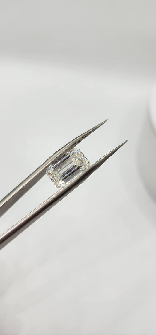 5.01 Carat Emerald Lab Grown Diamond, Color F, VS1 Clarity, Uncertified