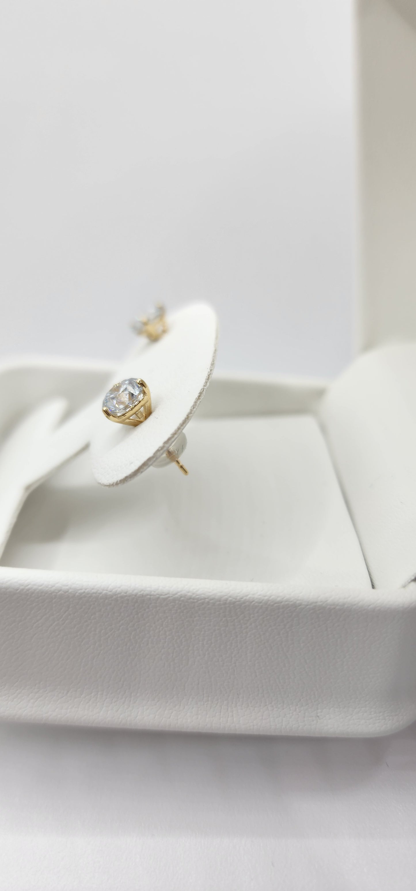 3 Carat Total Weight Diamond Studs, 14k Yellow Gold, 3-Prong Martini Setting