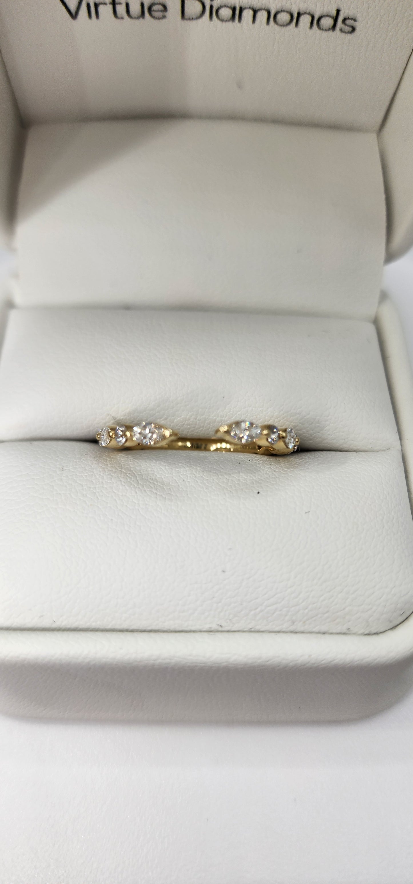 .5 Carat Total 14k Yellow Gold Open Shank Ring Enhancer with Oval & Round Lab Grown Diamonds