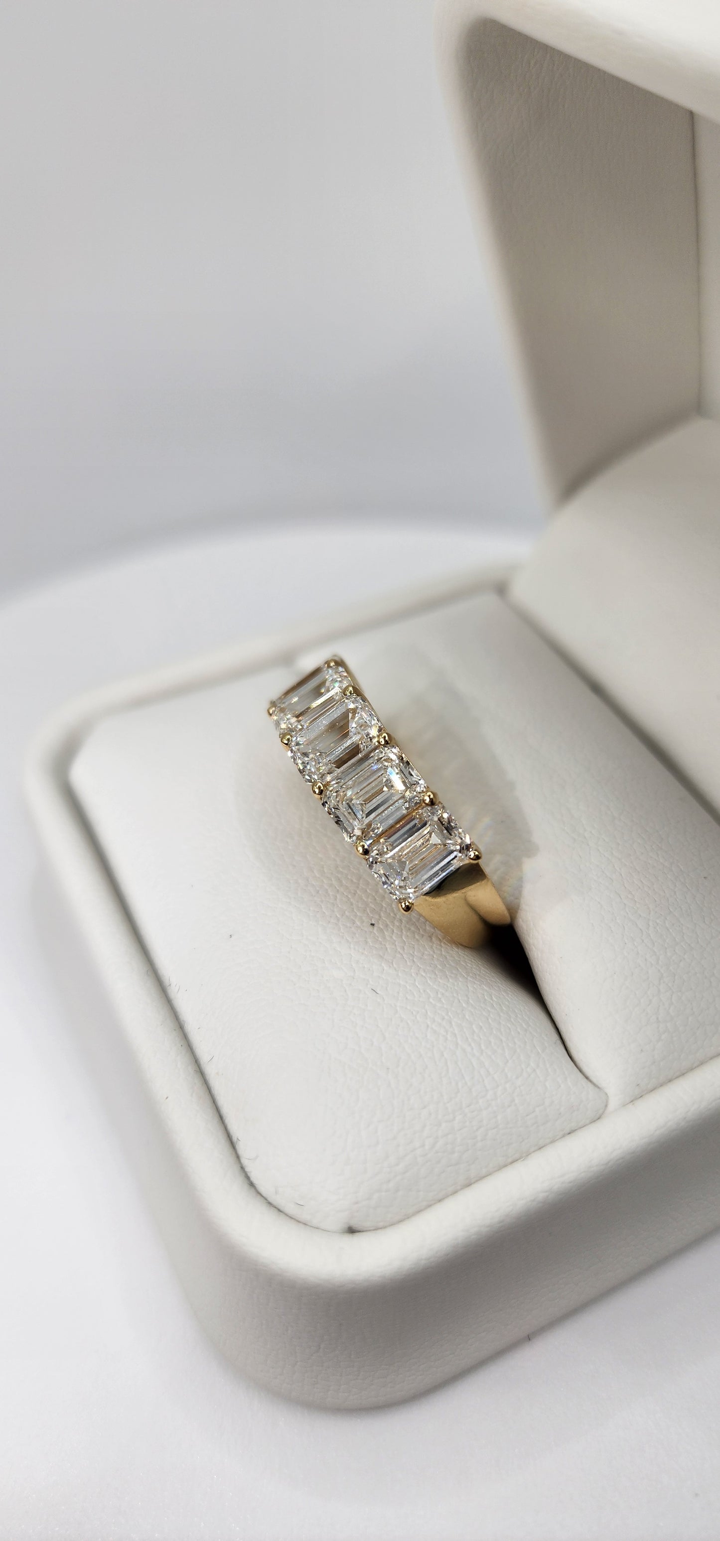 4 Carat Total Weight 14k Yellow Gold 5-Diamond Ring, Lab Grown Diamonsd, Size 7