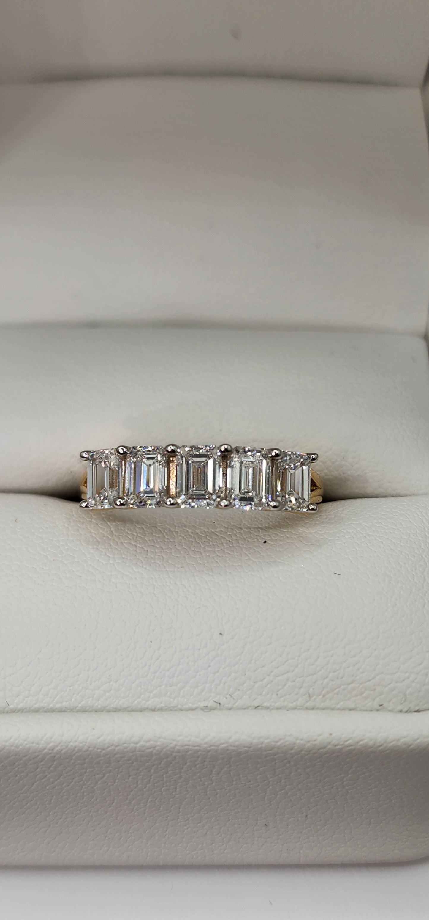 2 Carat Total Weight 14k Yellow Gold 5-Diamond Ring, Lab Grown Diamonds, Size 7