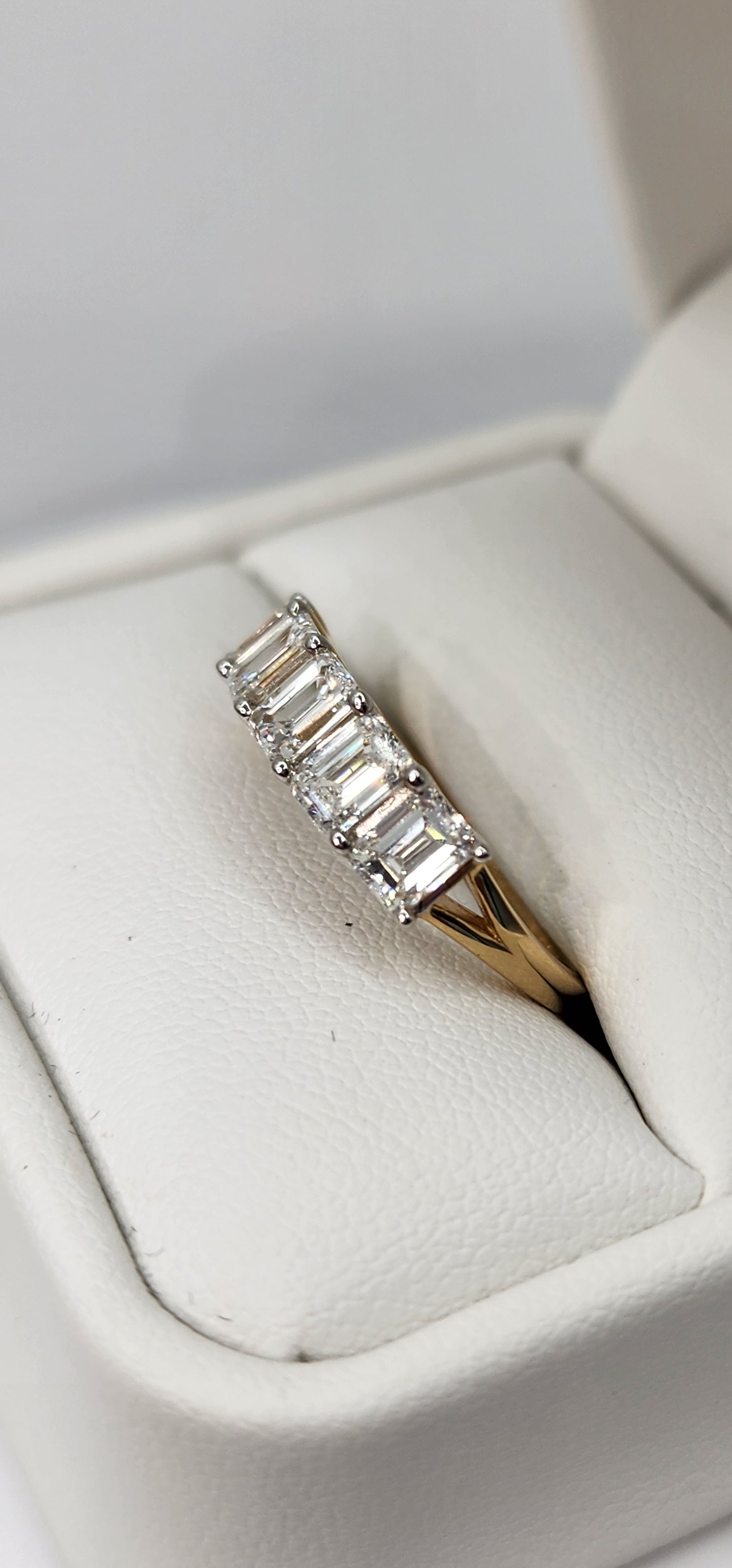 2 Carat Total Weight 14k Yellow Gold 5-Diamond Ring, Lab Grown Diamonds, Size 7