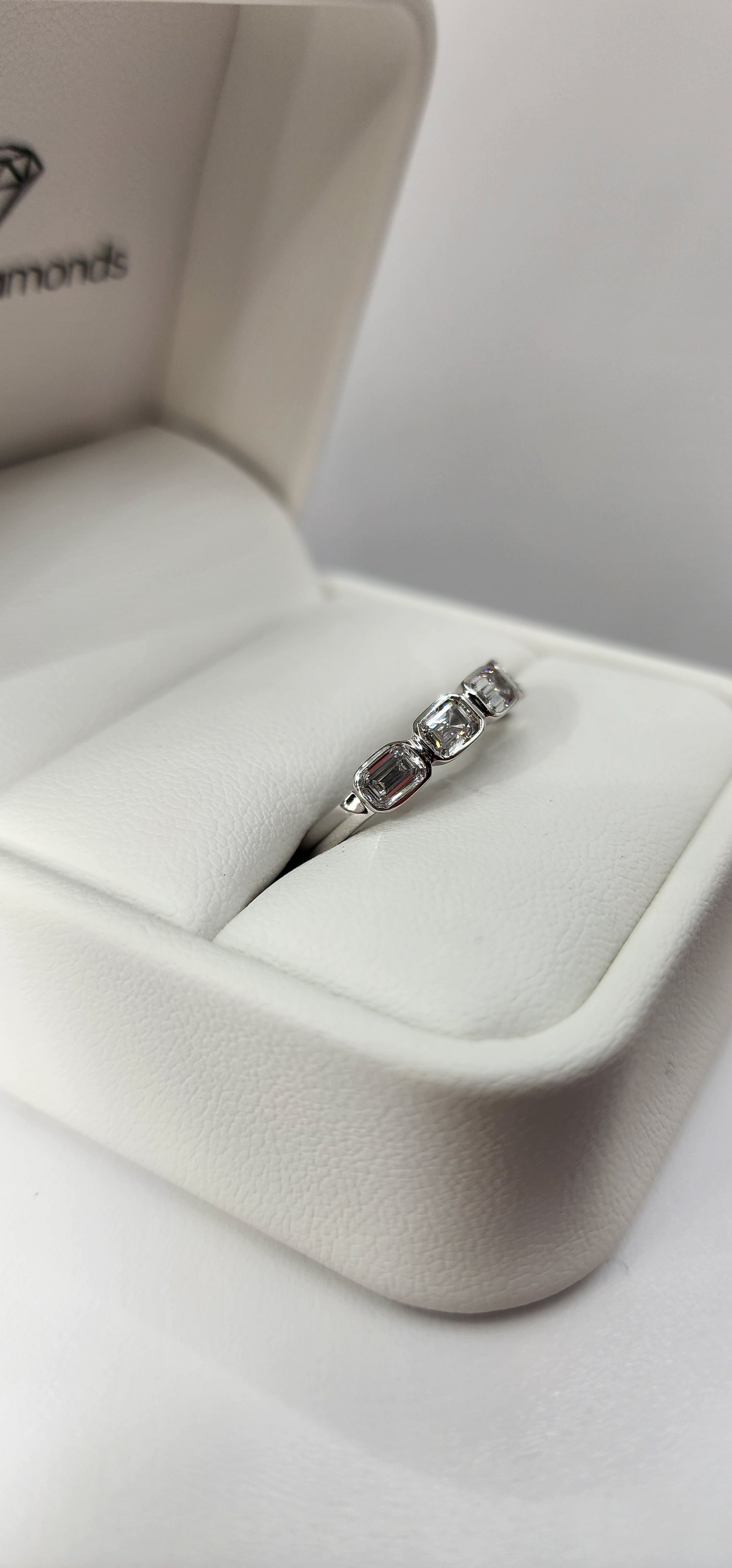 1 Carat Total Weight Emerald Cut Anniversary Band (East/West Setting), 14k White Gold, Size 7