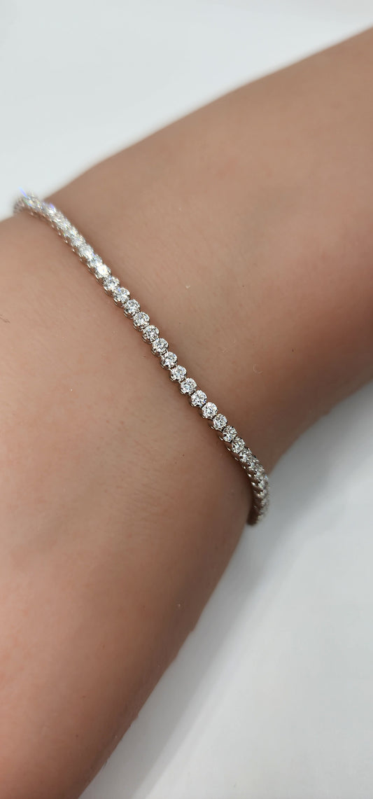 1.5 Carat Total Weight White Gold Tennis Bracelet w/ Round Lab Grown Diamonds