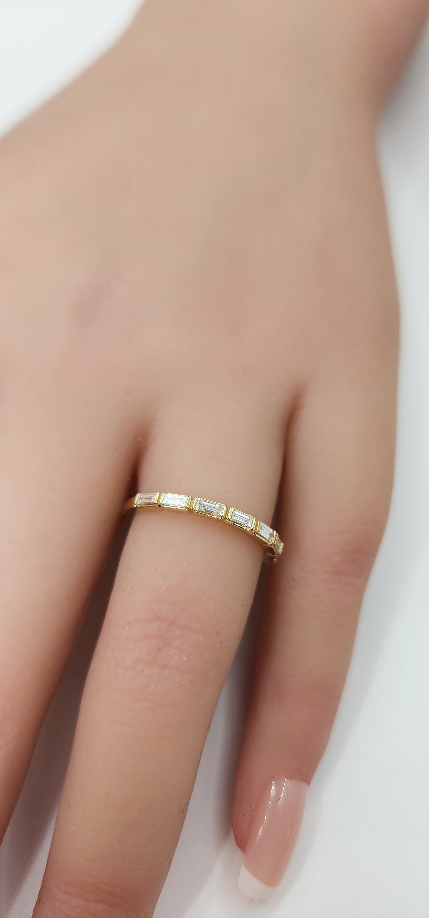 .25 Carat Total Weight Baguette Lab Grown Diamond Eternity Band, 14K Yellow Gold,  Size 7
