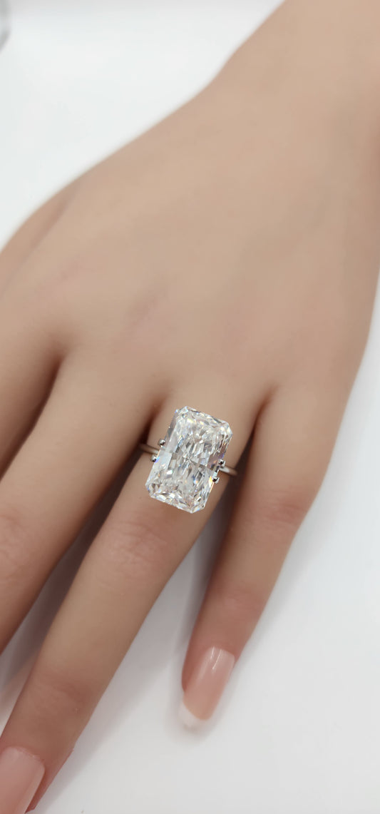 9.71 Carat Radiant Cut Lab Grown Diamond, Color E, VS1 Clarity IGI Certified