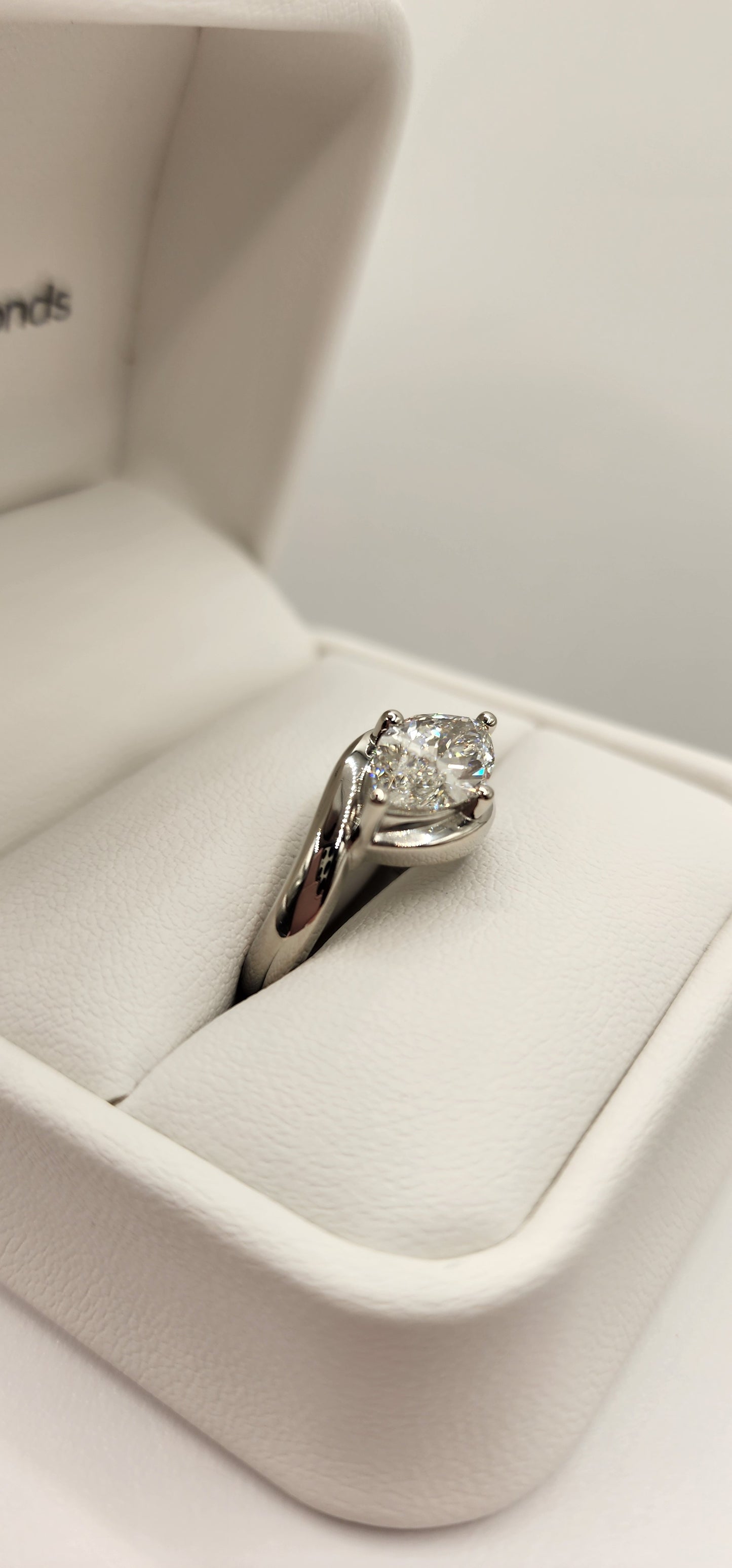 "The Bayleigh" 2 Carat Marquise Lab Grown Diamond set East/West in a Sleek Bypass Setting