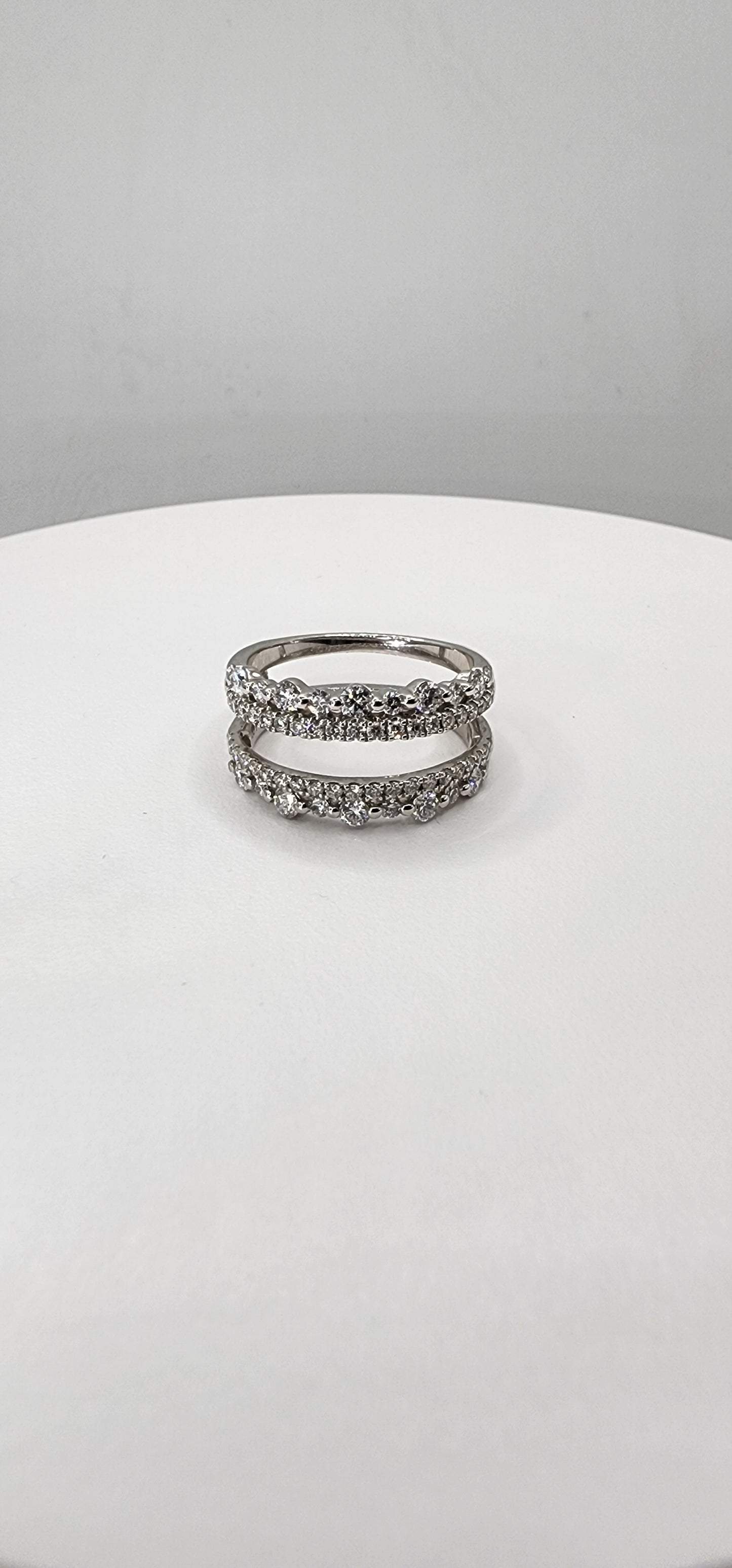 1 Carat Total Weight Mixed Cut Ring Enhancer in 14k White Gold (Shown with Paula Setting), Size 7