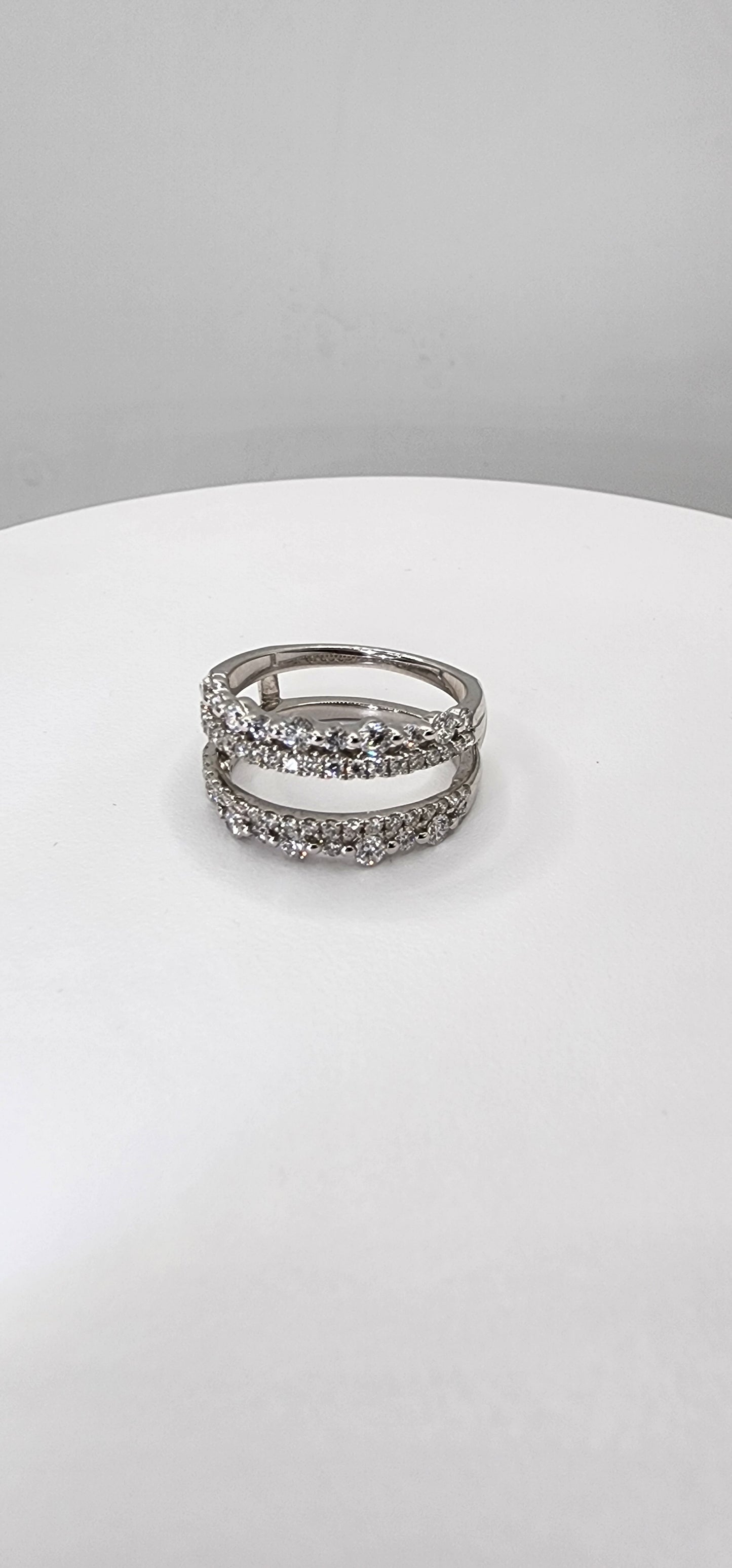 1 Carat Total Weight Mixed Cut Ring Enhancer in 14k White Gold (Shown with Paula Setting), Size 7