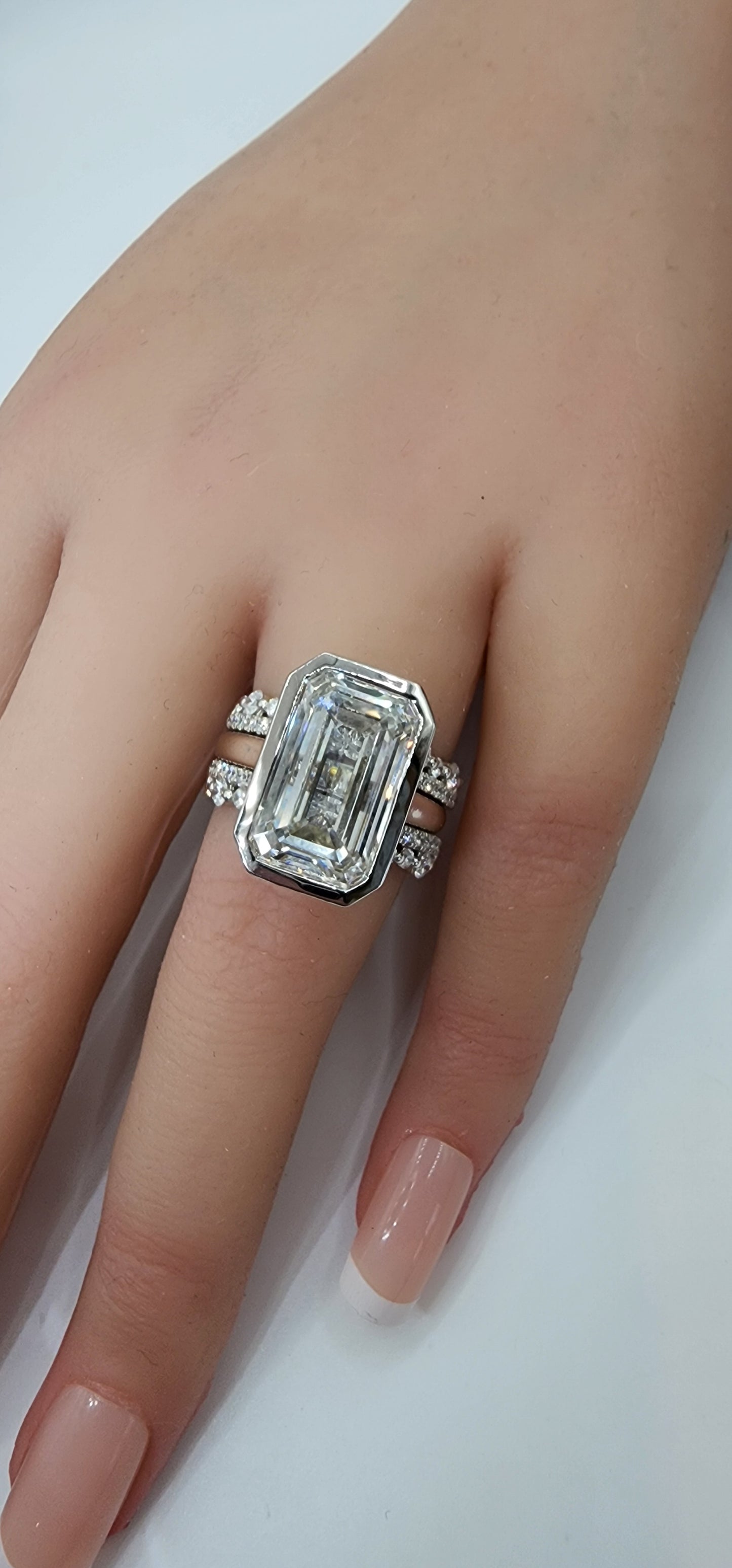 1 Carat Total Weight Mixed Cut Ring Enhancer in 14k White Gold (Shown with Paula Setting), Size 7