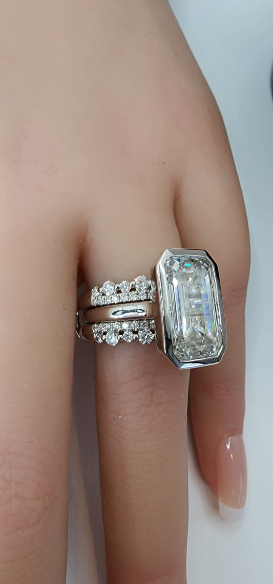 1 Carat Total Weight Mixed Cut Ring Enhancer in 14k White Gold (Shown with Paula Setting), Size 7