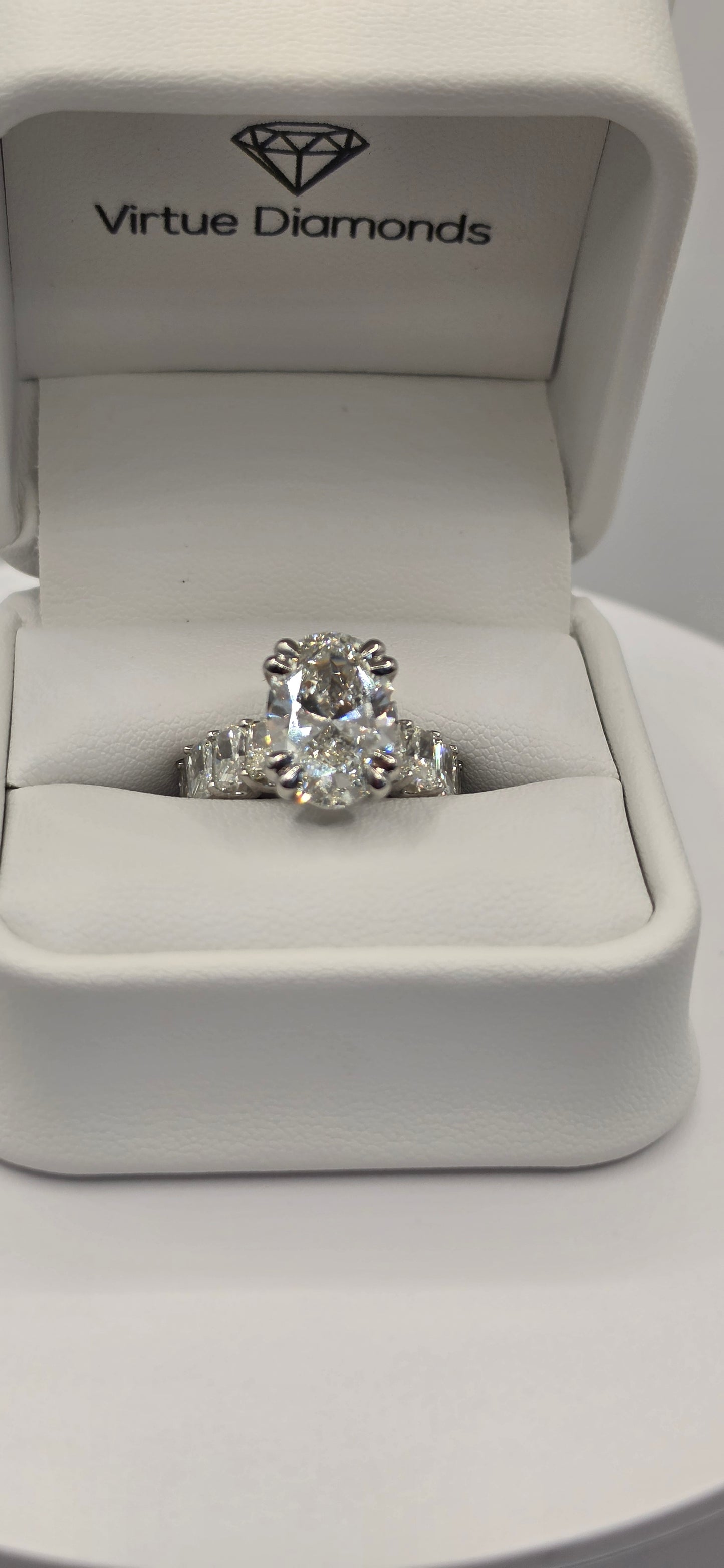 Diamond ring in a 'Virtue Diamonds' box