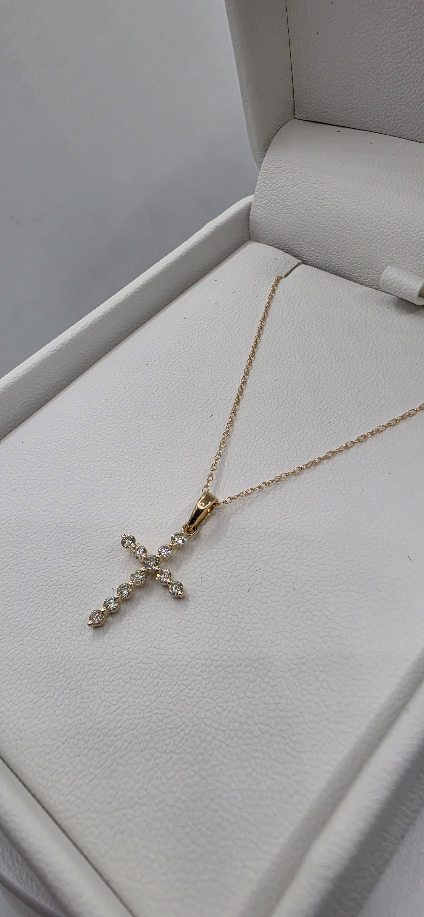 .25 Carat Total Weight Lab Grown Diamond Cross 16" Necklace, 14k Yellog Gold
