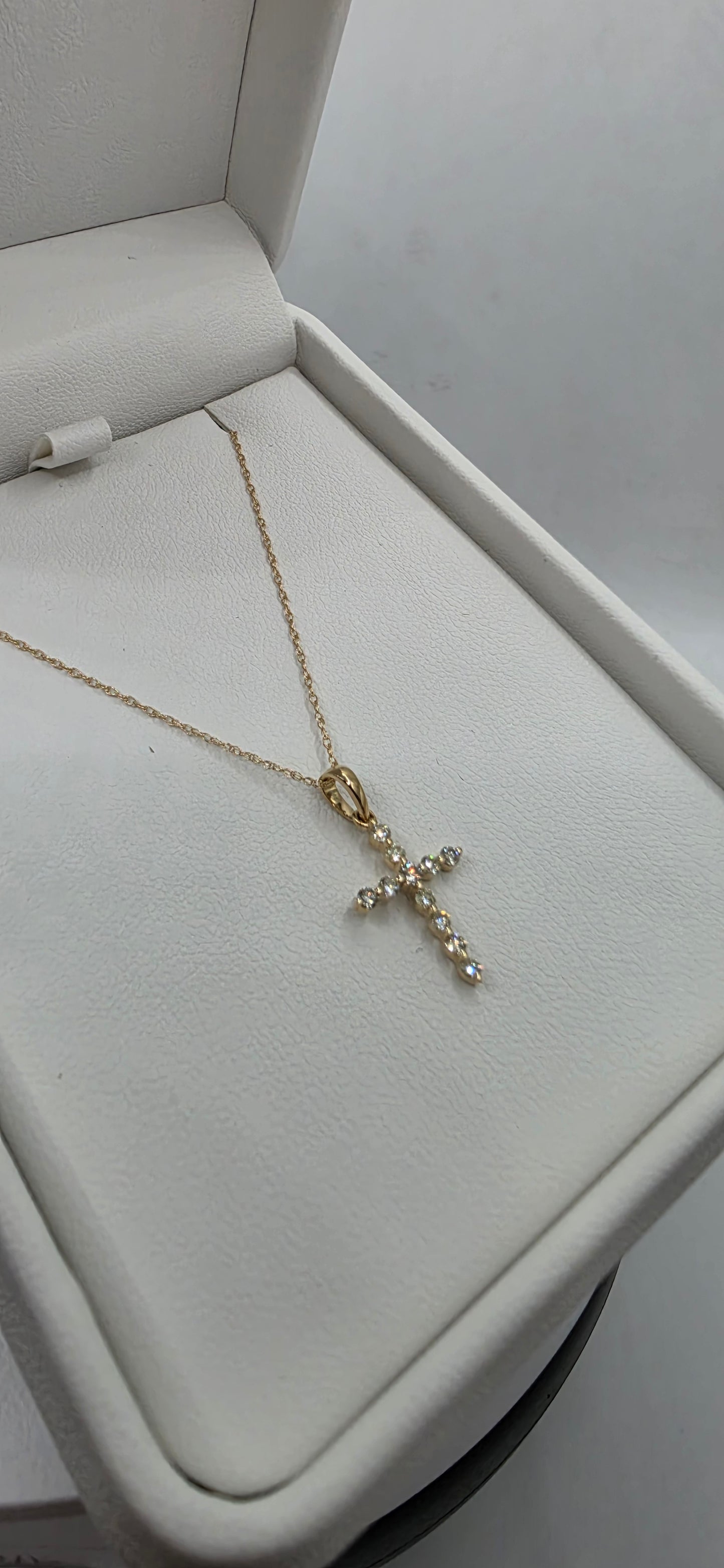 .25 Carat Total Weight Lab Grown Diamond Cross 16" Necklace, 14k Yellog Gold