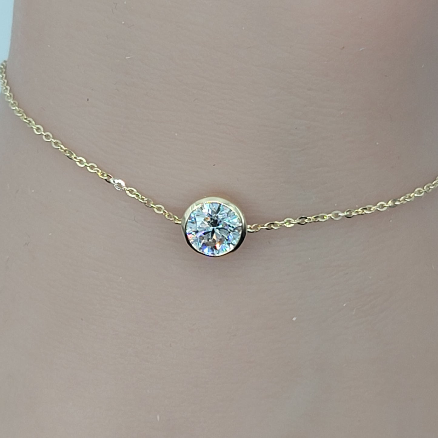Lab Grown Diamond Solitaire bracelet on white background