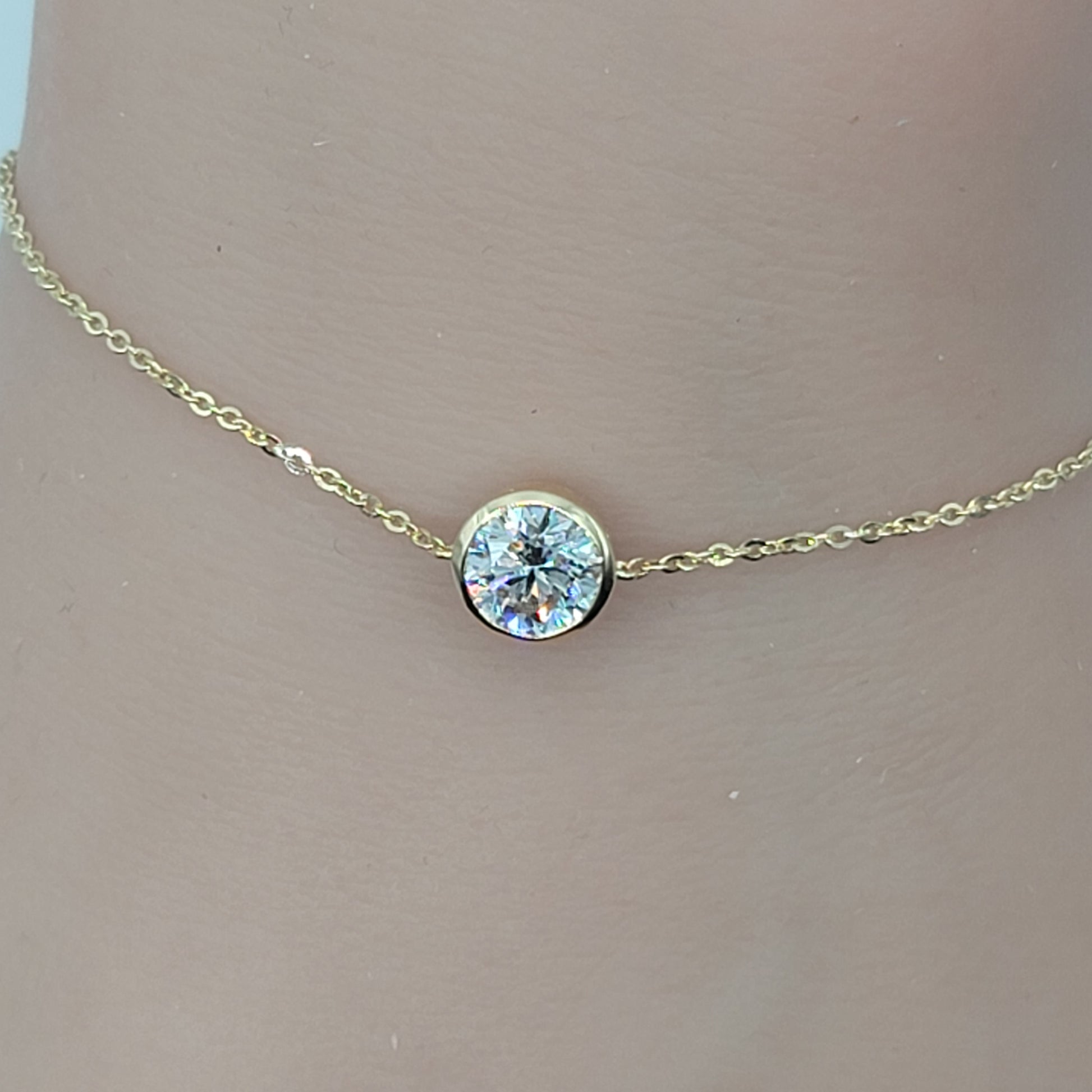 Lab Grown Diamond Solitaire bracelet on white background