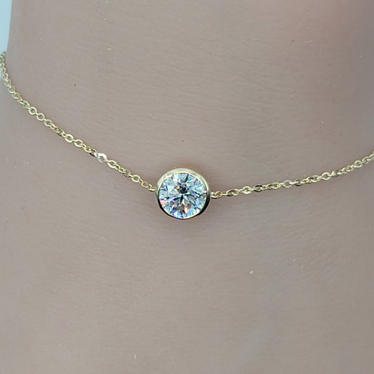 Lab Grown Diamond Solitaire bracelet on white background