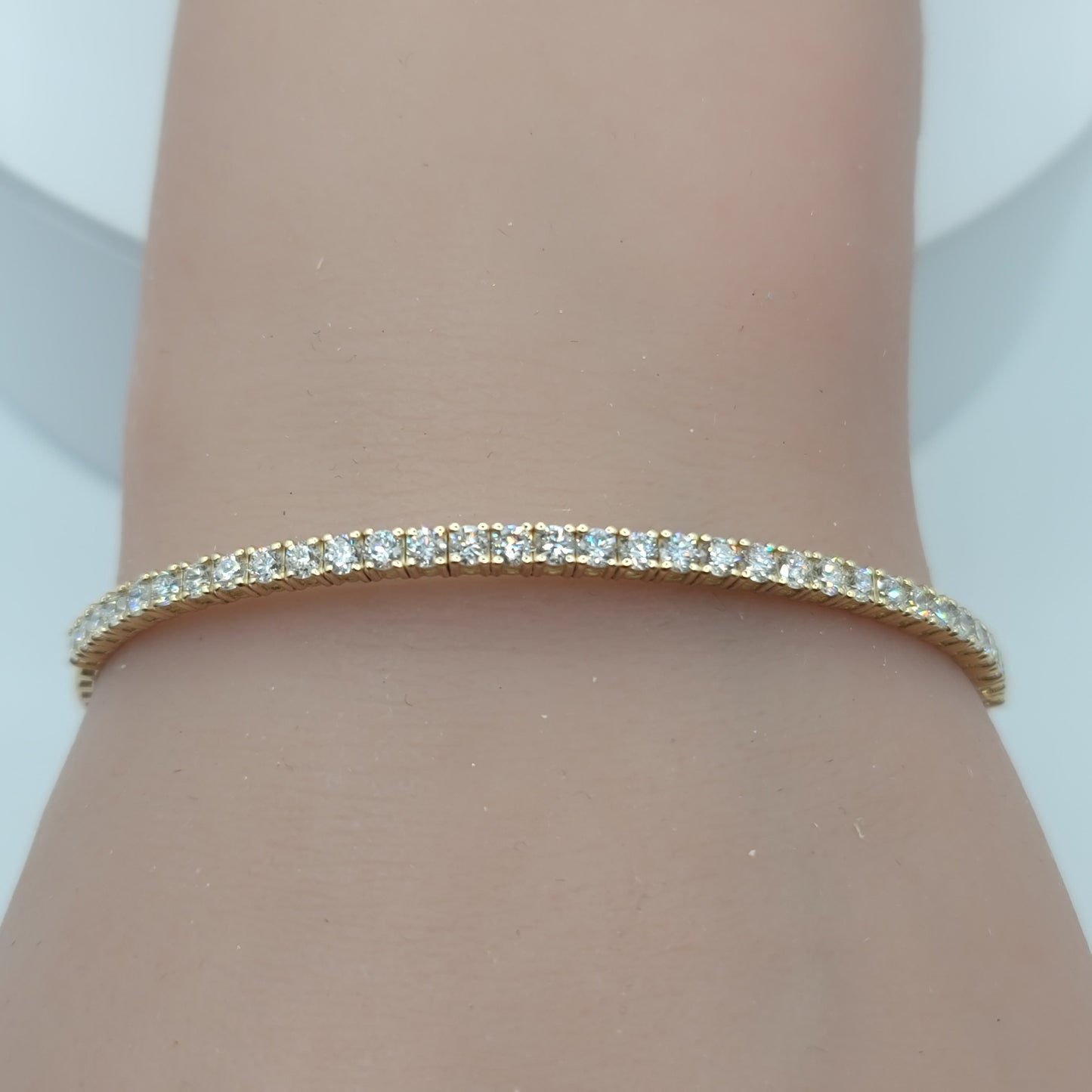 2 Carat Total Weight Lab Grown Diamond 10k Yellow Gold Flexi-Bangle Bracelet