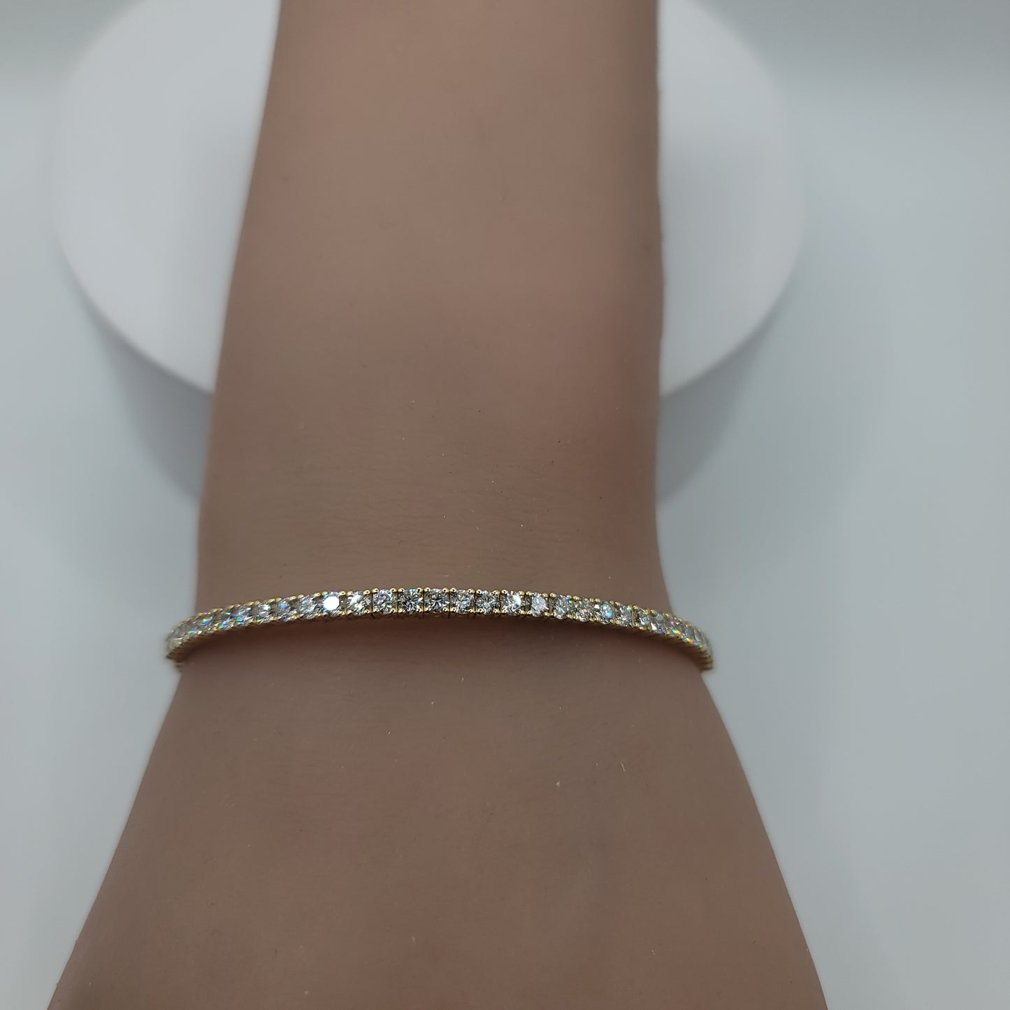 2 Carat Total Weight Lab Grown Diamond 10k Yellow Gold Flexi-Bangle Bracelet