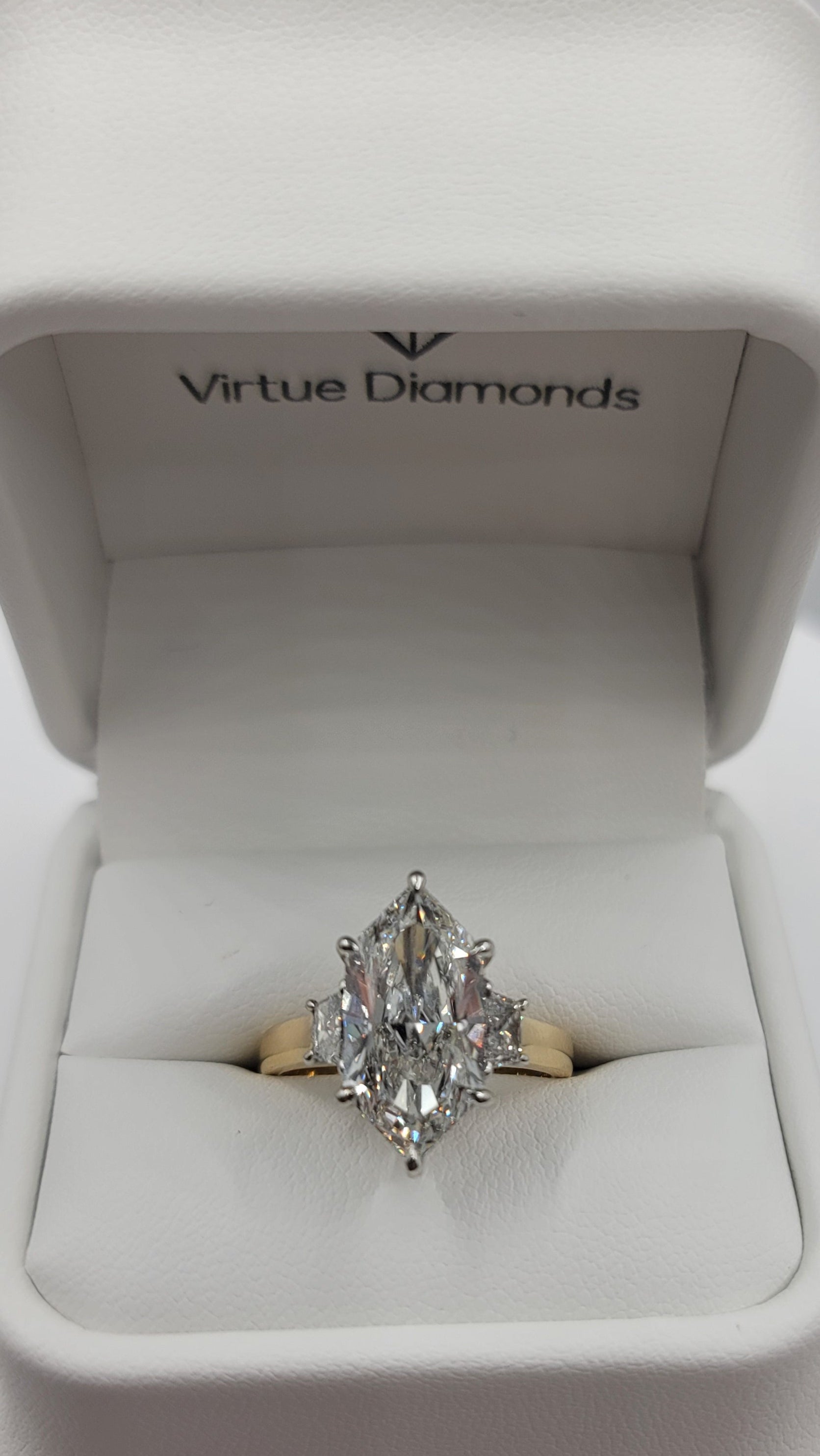 5.20 lab grown hexagonal dutch marquise ring