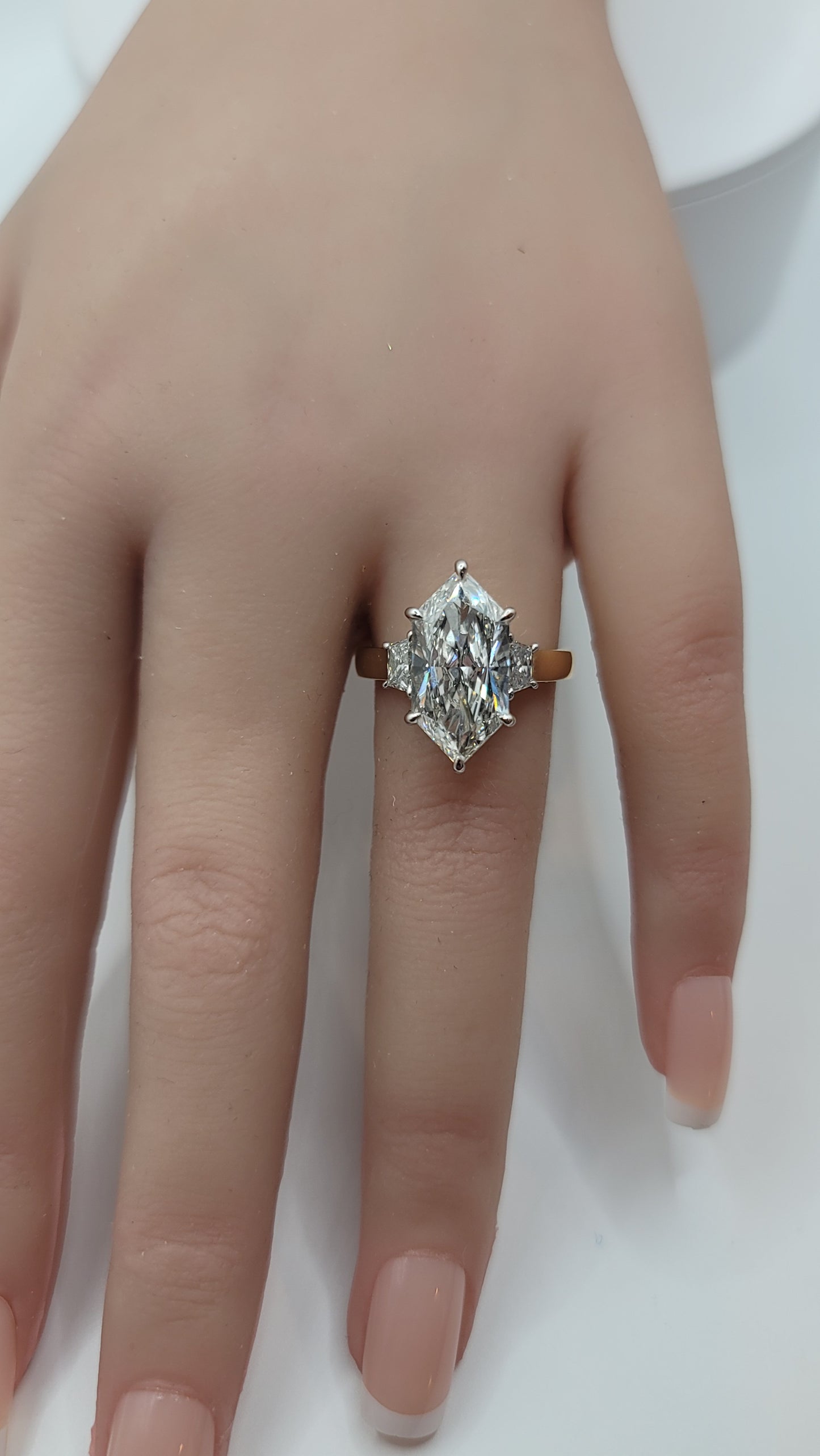 5.20 lab grown dutch marquise in 14k gold ring