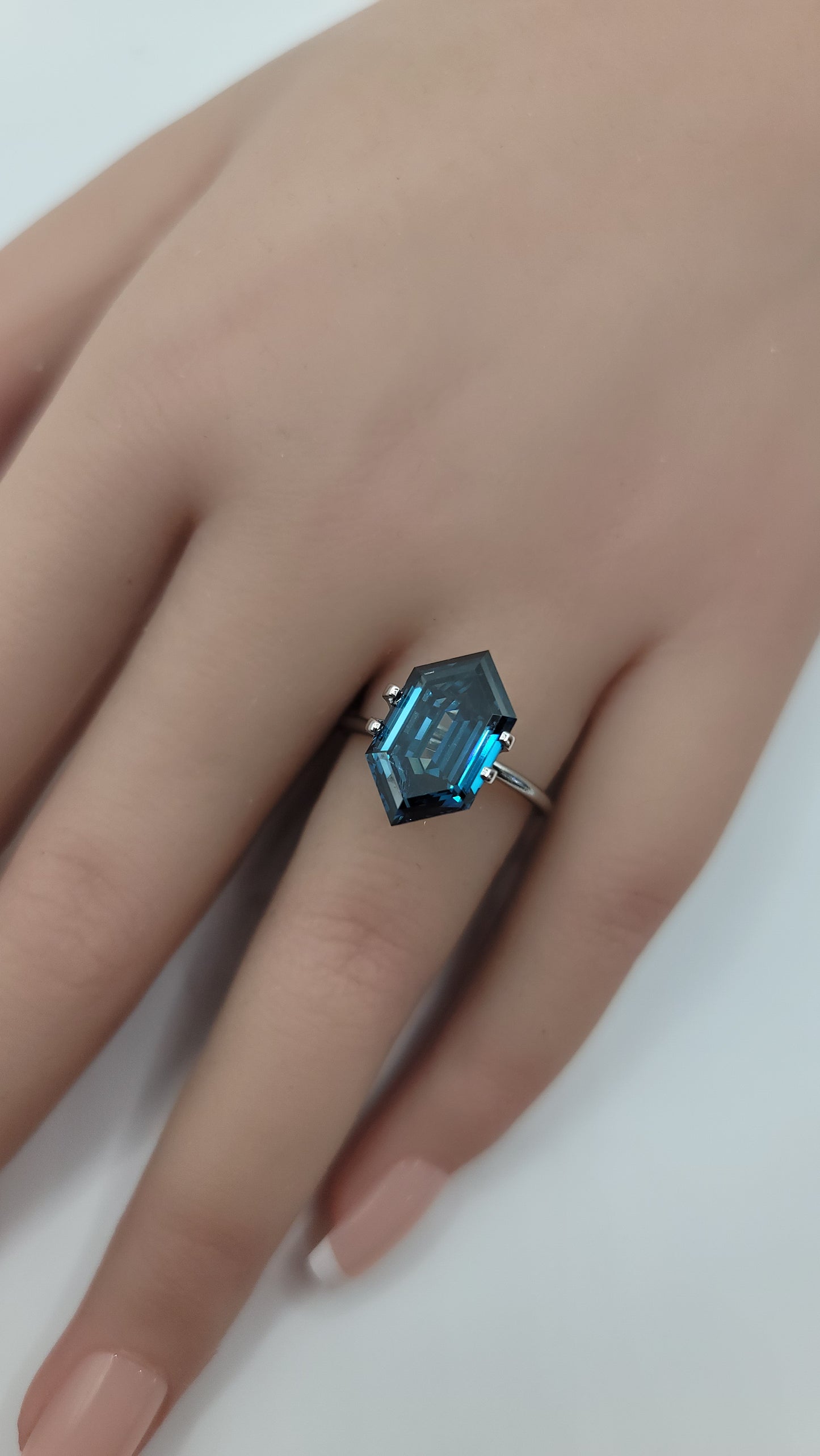 6.50 ct Deep Blue Lab Grown Diamond