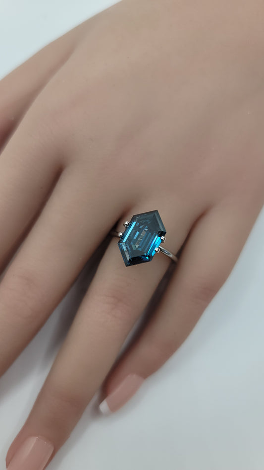6.50 ct Deep Blue Lab Grown Diamond