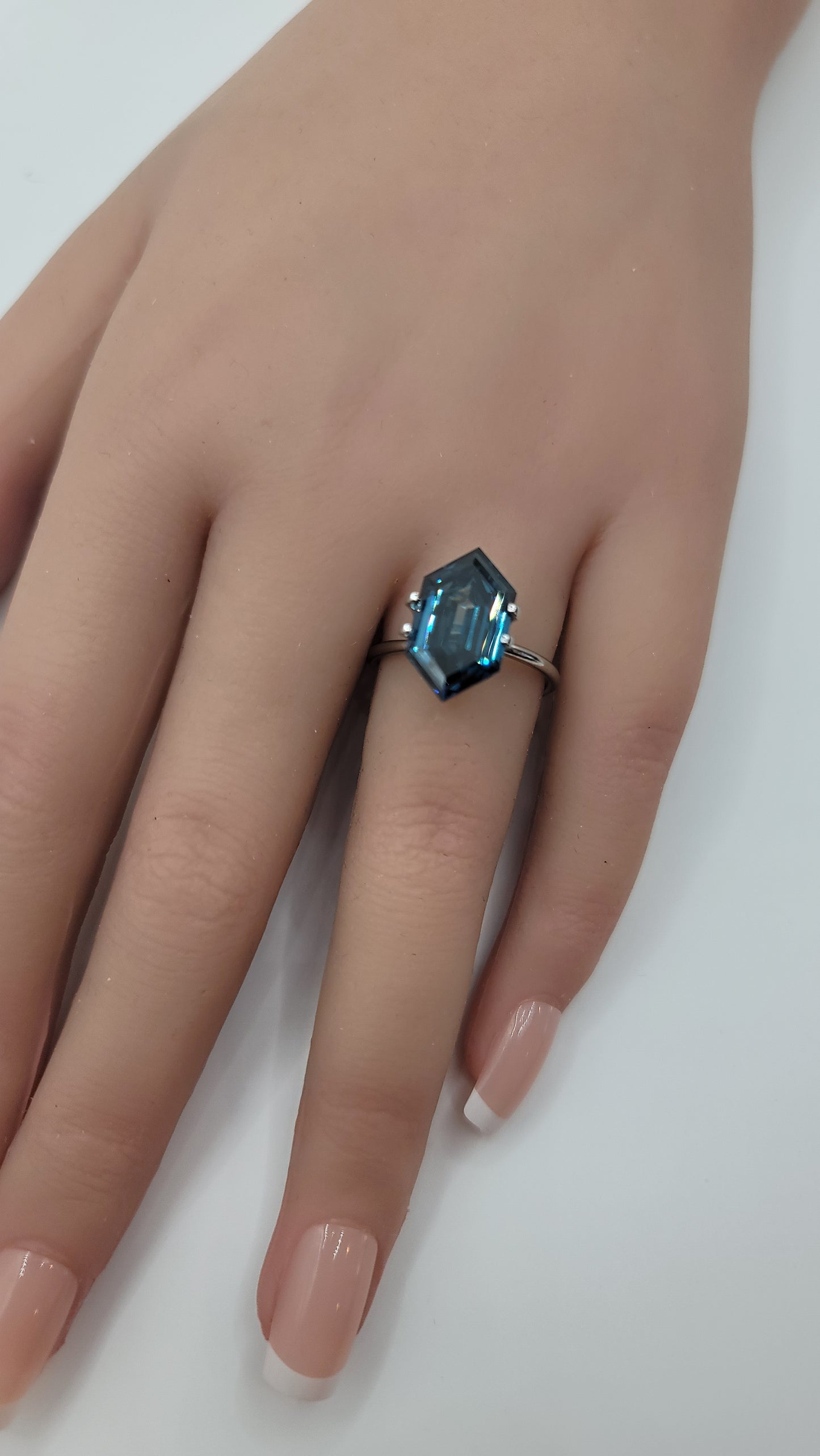 6.50 ct Deep Blue Lab Grown Diamond