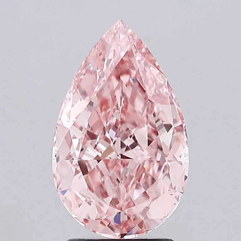 3.21ct Pear Lab Grown Diamond (Colour Fancy Vivid Pink, Clarity VS2, IGI Certified)
