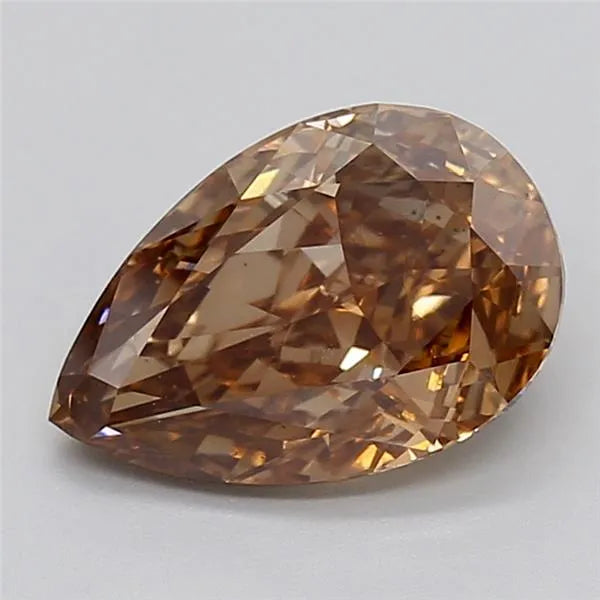 3.33ct Pear Lab Grown Diamond (Colour Fancy Brown, Clarity VS2, IGI Certified)