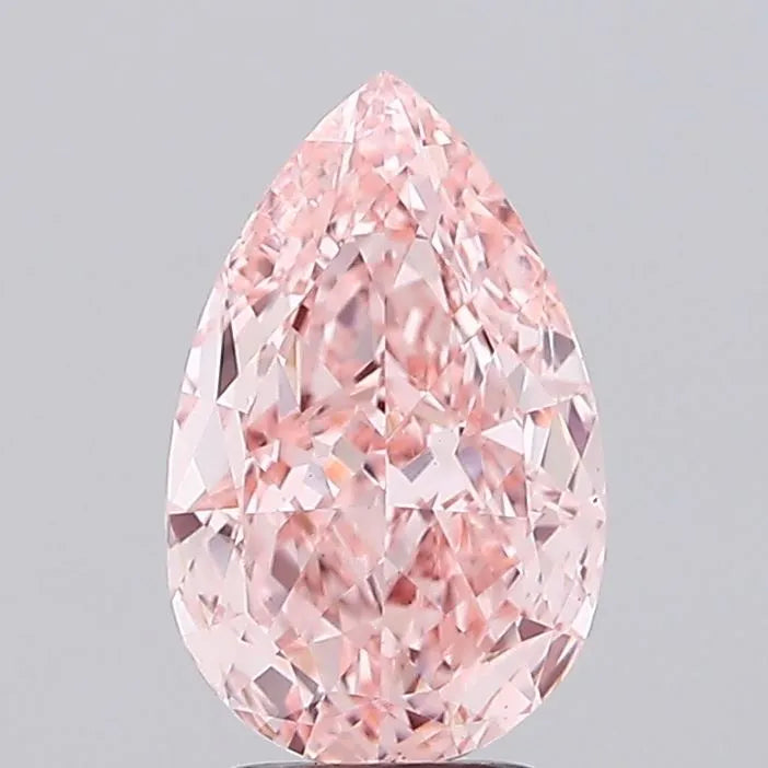 3.57ct Pear Lab Grown Diamond (Colour Fancy Vivid Pink, Clarity VS1, IGI Certified)